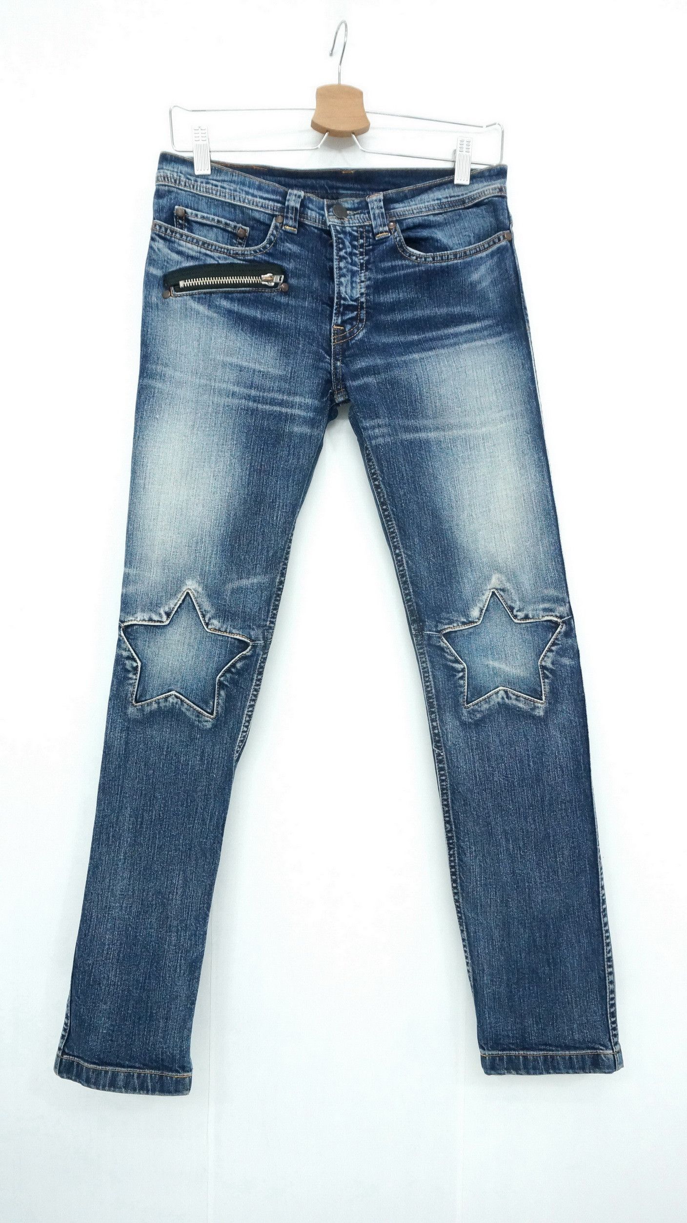 Japanese Brand Japan RNA Inc Star Knee Patchwork Skinny Women's Jeans Size US 28 / EU 44 - 1 Thumbnail