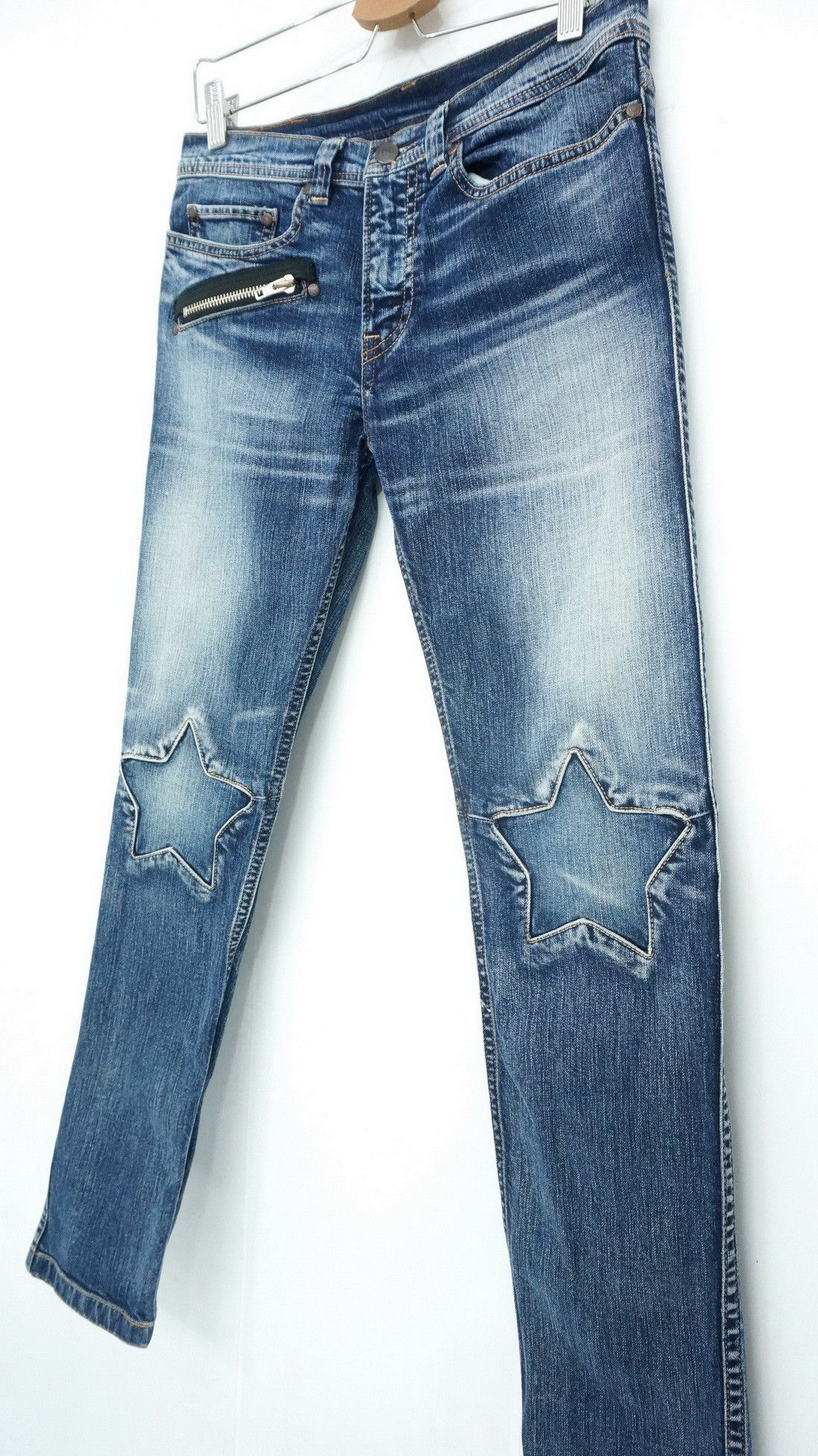 Japanese Brand Japan RNA Inc Star Knee Patchwork Skinny Women's Jeans Size US 28 / EU 44 - 2 Thumbnail