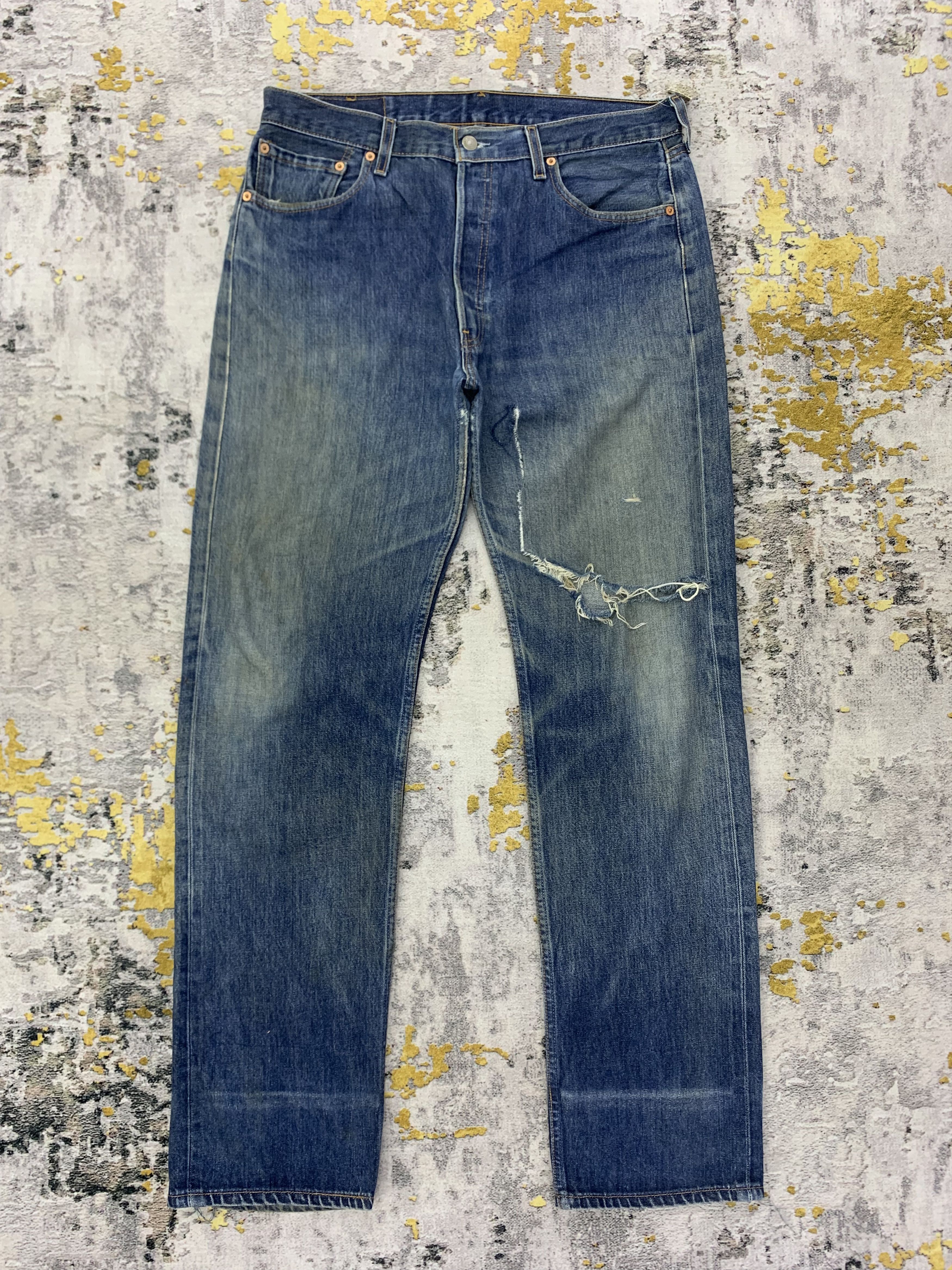 Levi's Vintage Levi's 501 Denim 36x34 Distressed Size US 36 / EU 52 - 1 Thumbnail