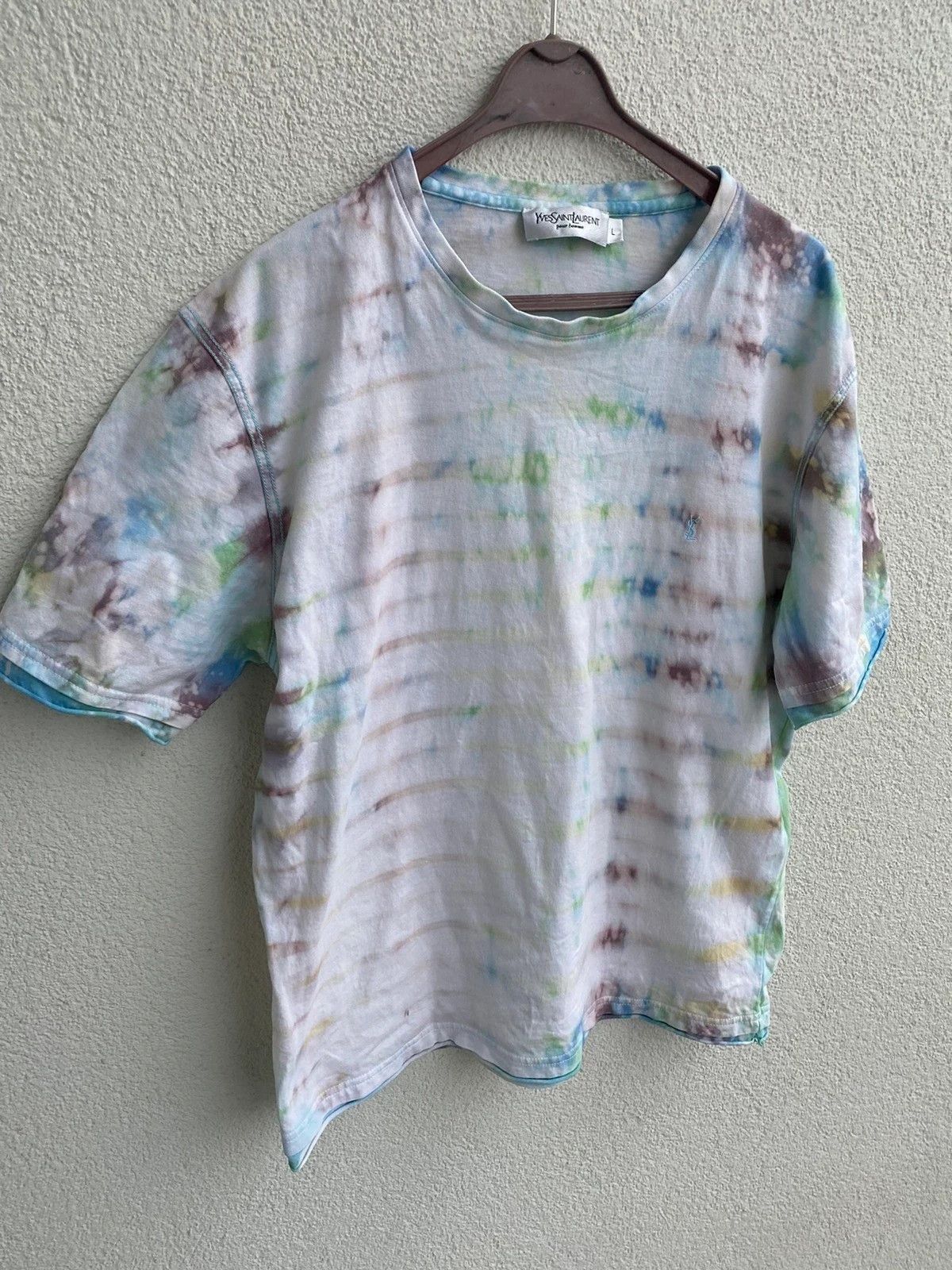Yves Saint Laurent Tie Dye YSL T-shirt Size US L / EU 52-54 / 3 - 4 Thumbnail