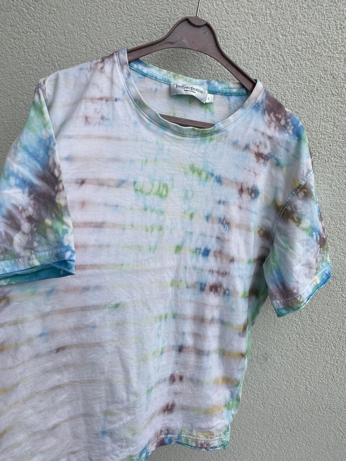 Yves Saint Laurent Tie Dye YSL T-shirt Size US L / EU 52-54 / 3 - 1 Thumbnail