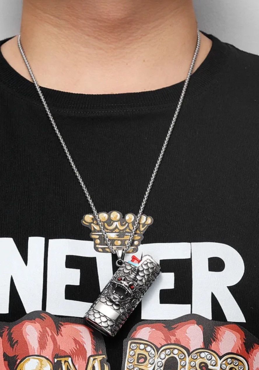 Jewelry Demon Lion Lighter Case Pendant Necklaces Size ONE SIZE - 3 Thumbnail