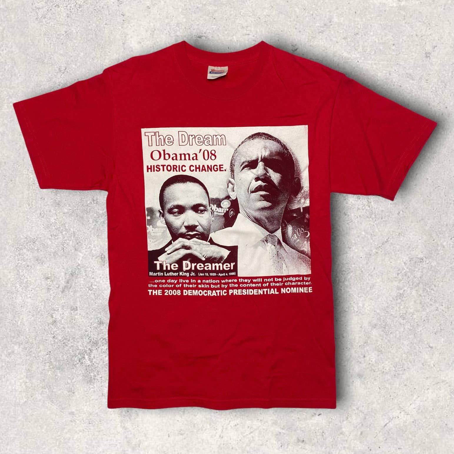 Vintage 2008 Obama Democratic Presidential Nominee Shirt MLK Red Size US M / EU 48-50 / 2 - 1 Thumbnail