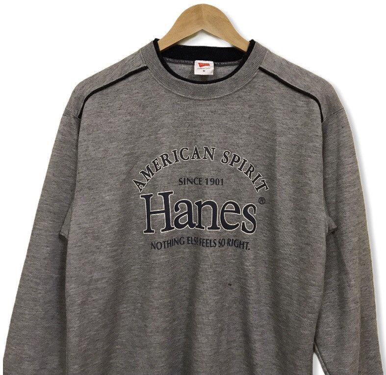 Hanes × Vintage VINTAGE HANES AMERICAN SPIRIT SPELL OUT BIG LOGO SWEATSHIRT Size US M / EU 48-50 / 2 - 3 Thumbnail