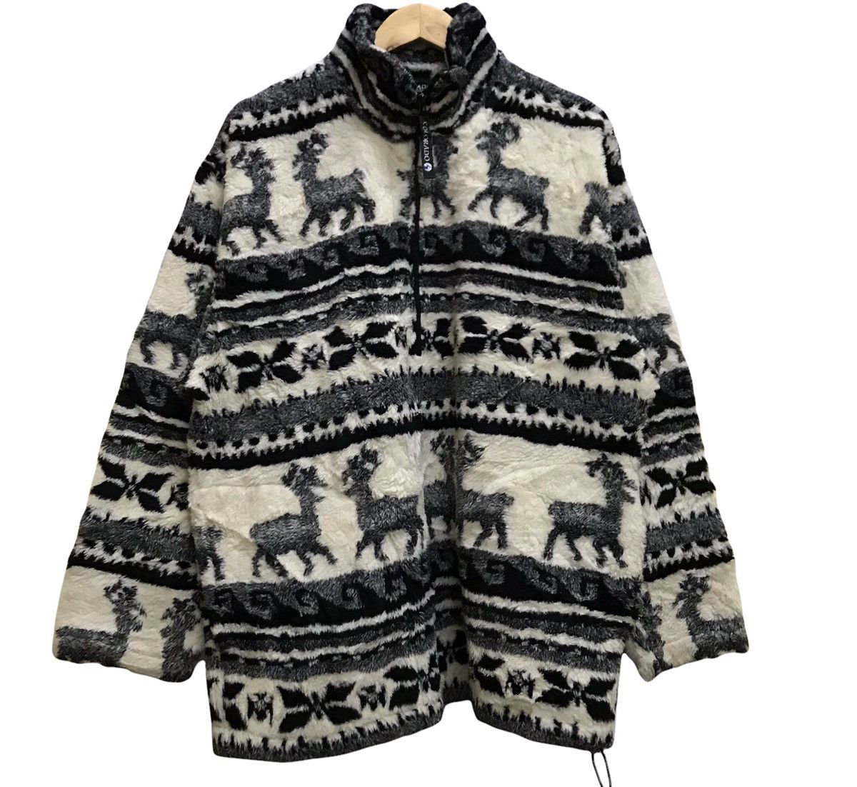 image of Colorado Trading Co x Vintage Colorado Produced By Wild Fleece Jacket in Black/White (Size Large)