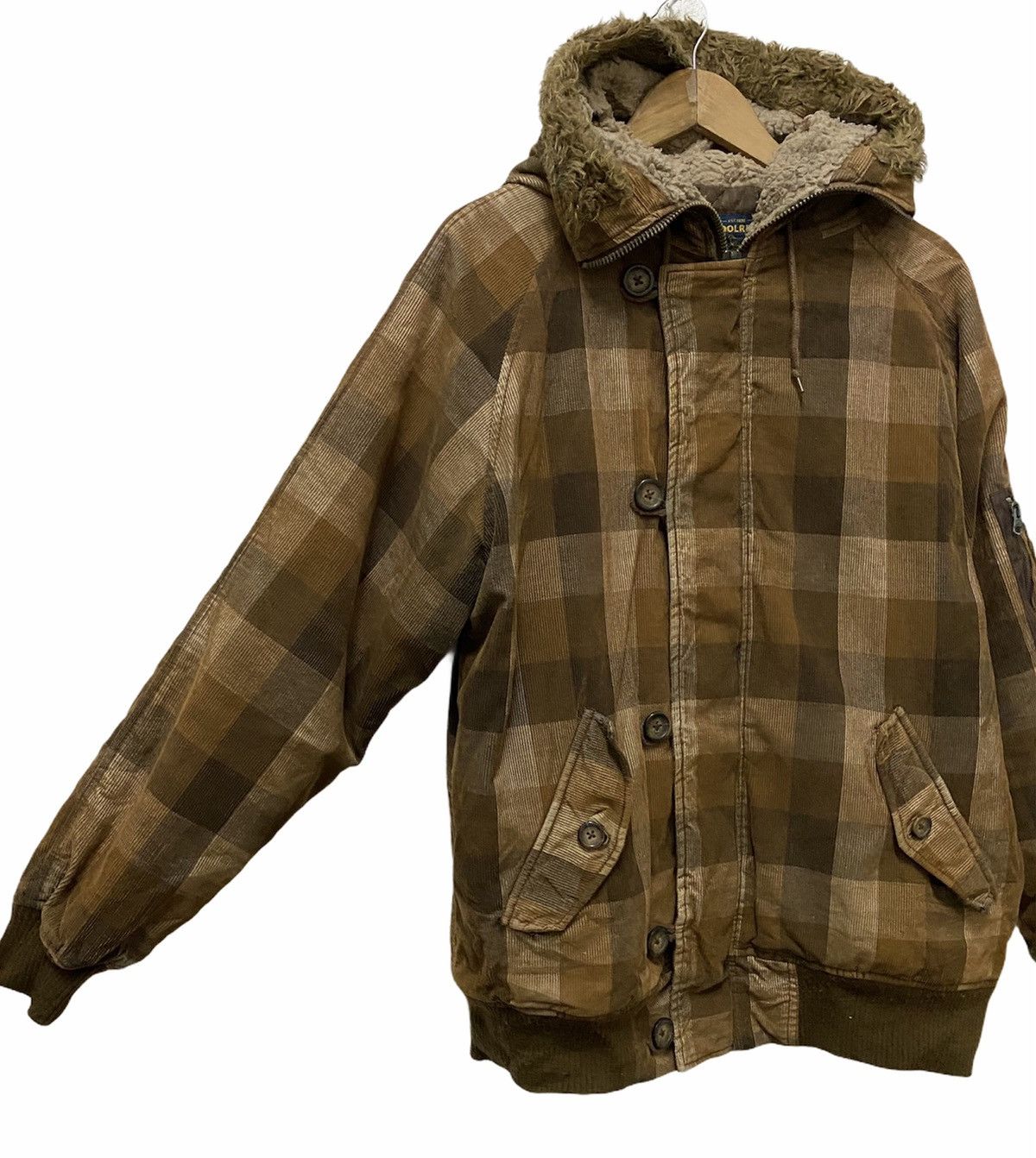 Woolrich Woolen Mills 🔥VINTAGE WOOLRICH FUR CHECKERED CORDUROY JACKET Size US L / EU 52-54 / 3 - 4 Thumbnail
