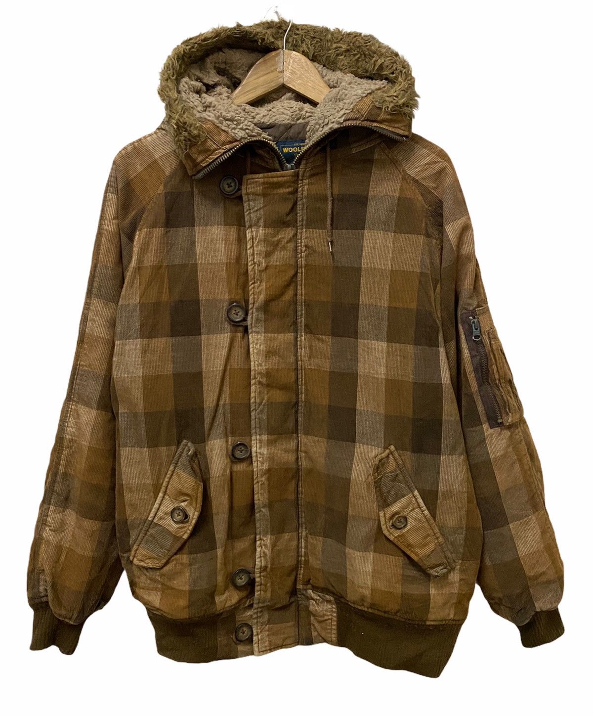 Woolrich Woolen Mills 🔥VINTAGE WOOLRICH FUR CHECKERED CORDUROY JACKET Size US L / EU 52-54 / 3 - 2 Thumbnail