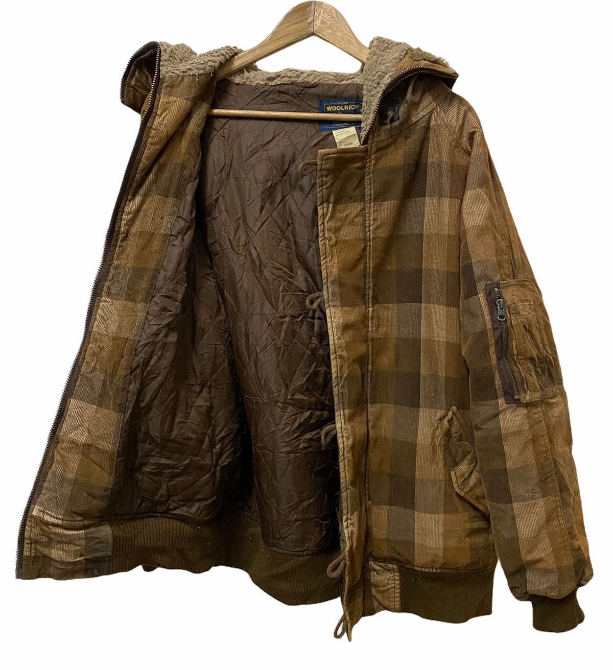 Woolrich Woolen Mills 🔥VINTAGE WOOLRICH FUR CHECKERED CORDUROY JACKET Size US L / EU 52-54 / 3 - 8 Thumbnail