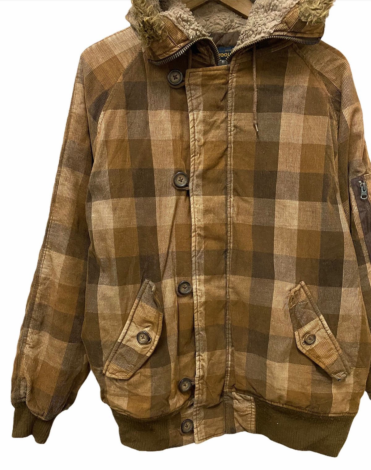Woolrich Woolen Mills 🔥VINTAGE WOOLRICH FUR CHECKERED CORDUROY JACKET Size US L / EU 52-54 / 3 - 5 Thumbnail