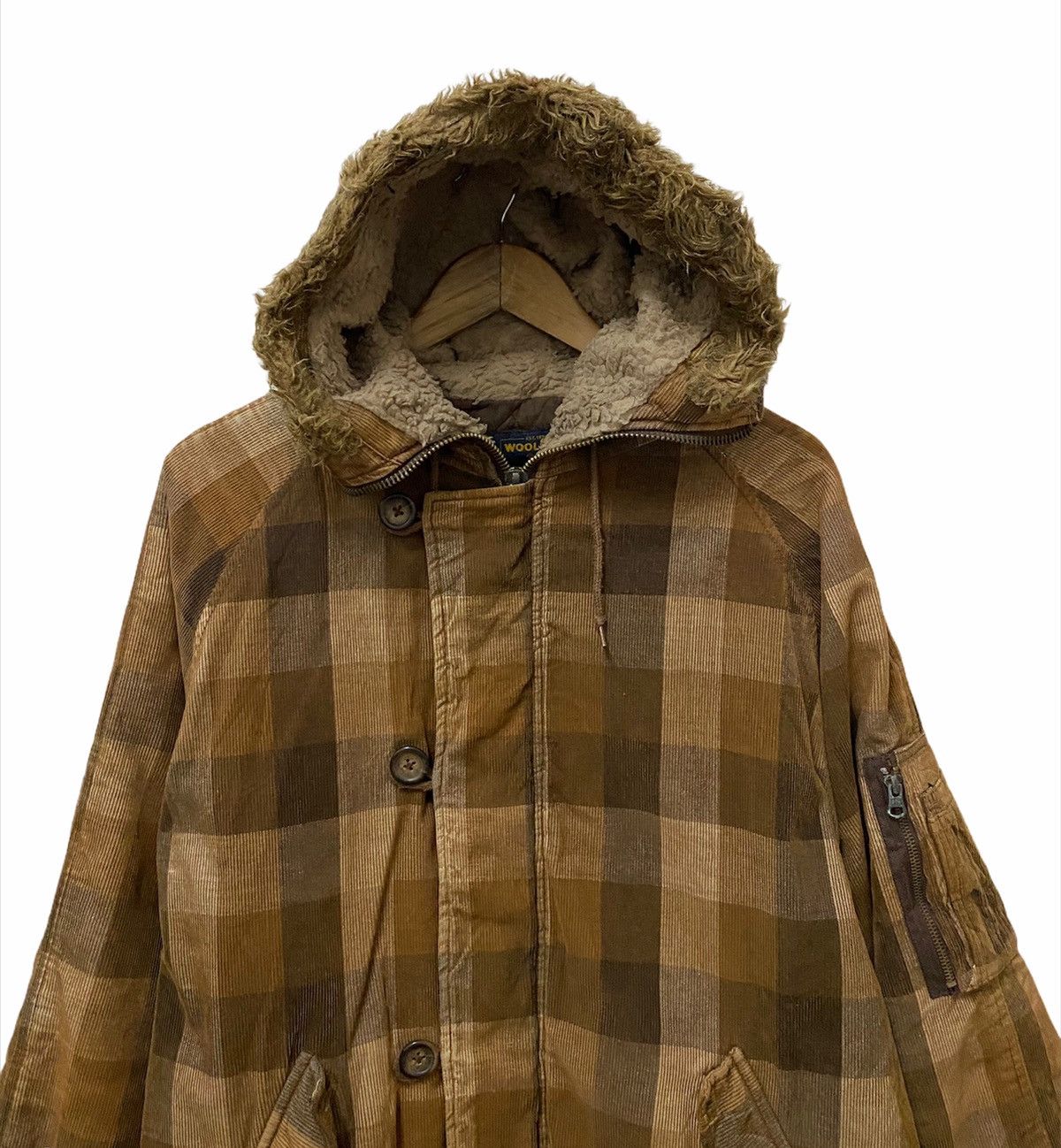 Woolrich Woolen Mills 🔥VINTAGE WOOLRICH FUR CHECKERED CORDUROY JACKET Size US L / EU 52-54 / 3 - 6 Thumbnail