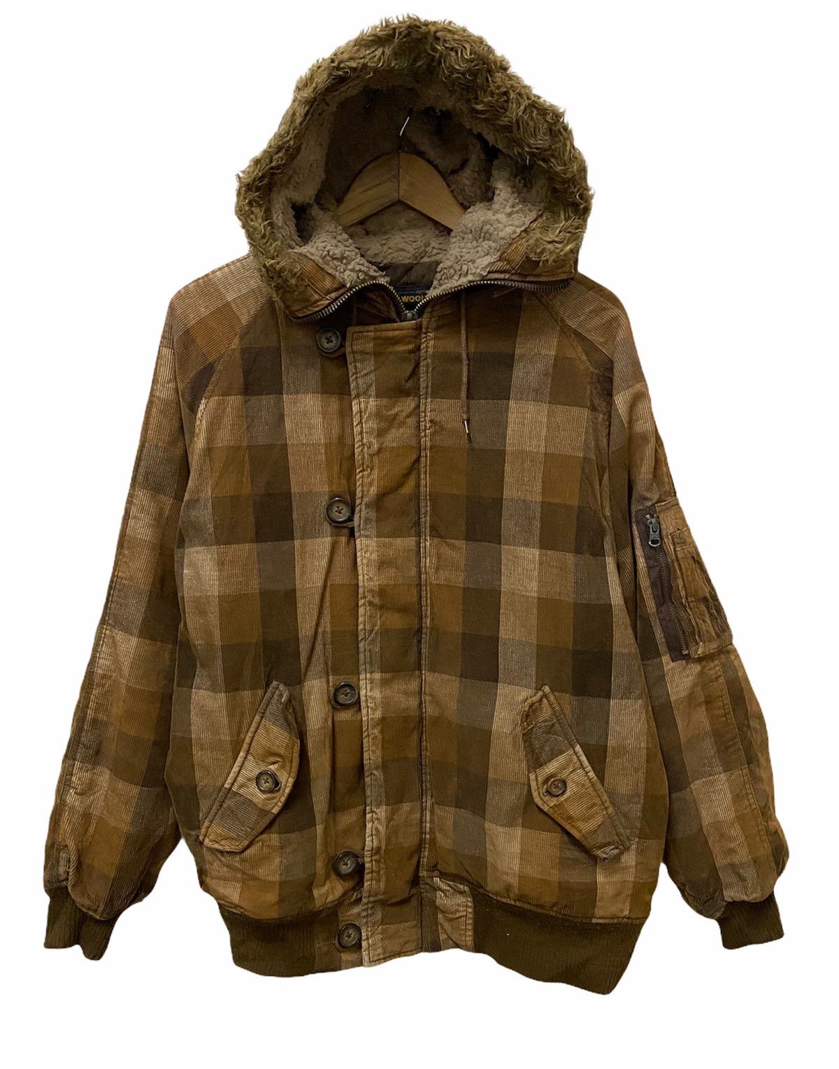 Woolrich Woolen Mills 🔥VINTAGE WOOLRICH FUR CHECKERED CORDUROY JACKET Size US L / EU 52-54 / 3 - 1 Thumbnail