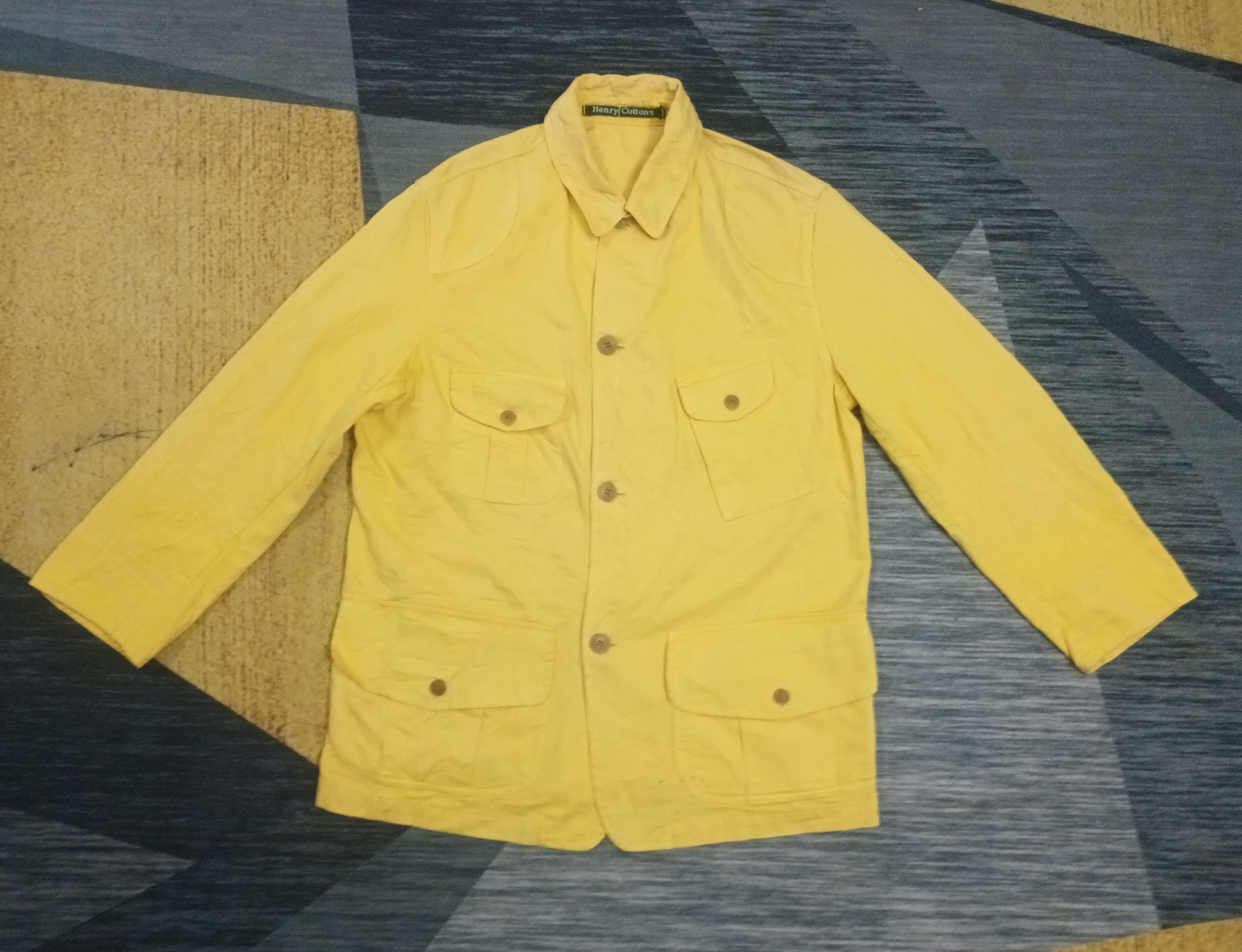 Image of Henry Cottons Henry Cotton Made In Italy Jacket in Yellow, Men's (Size XL)