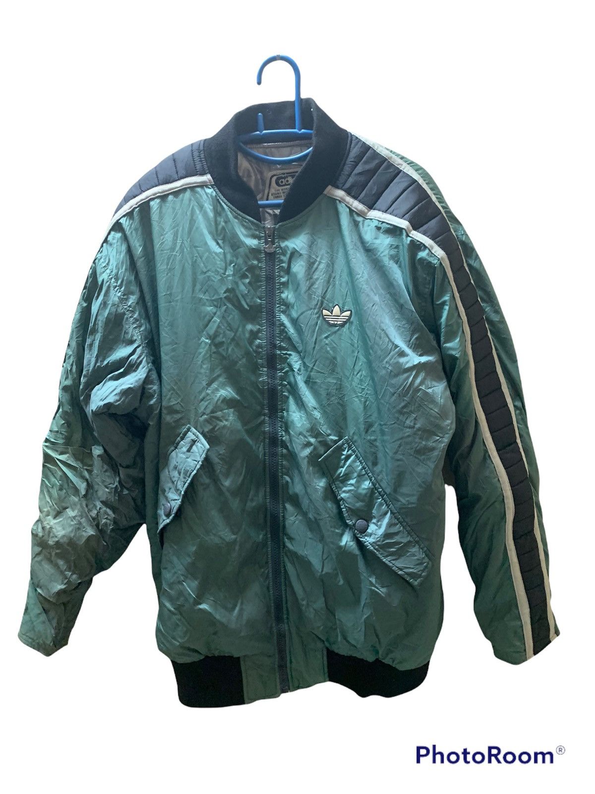 Adidas Vintage 90’s Adidas Puffer Bomber Jacket Size US L / EU 52-54 / 3 - 1 Thumbnail