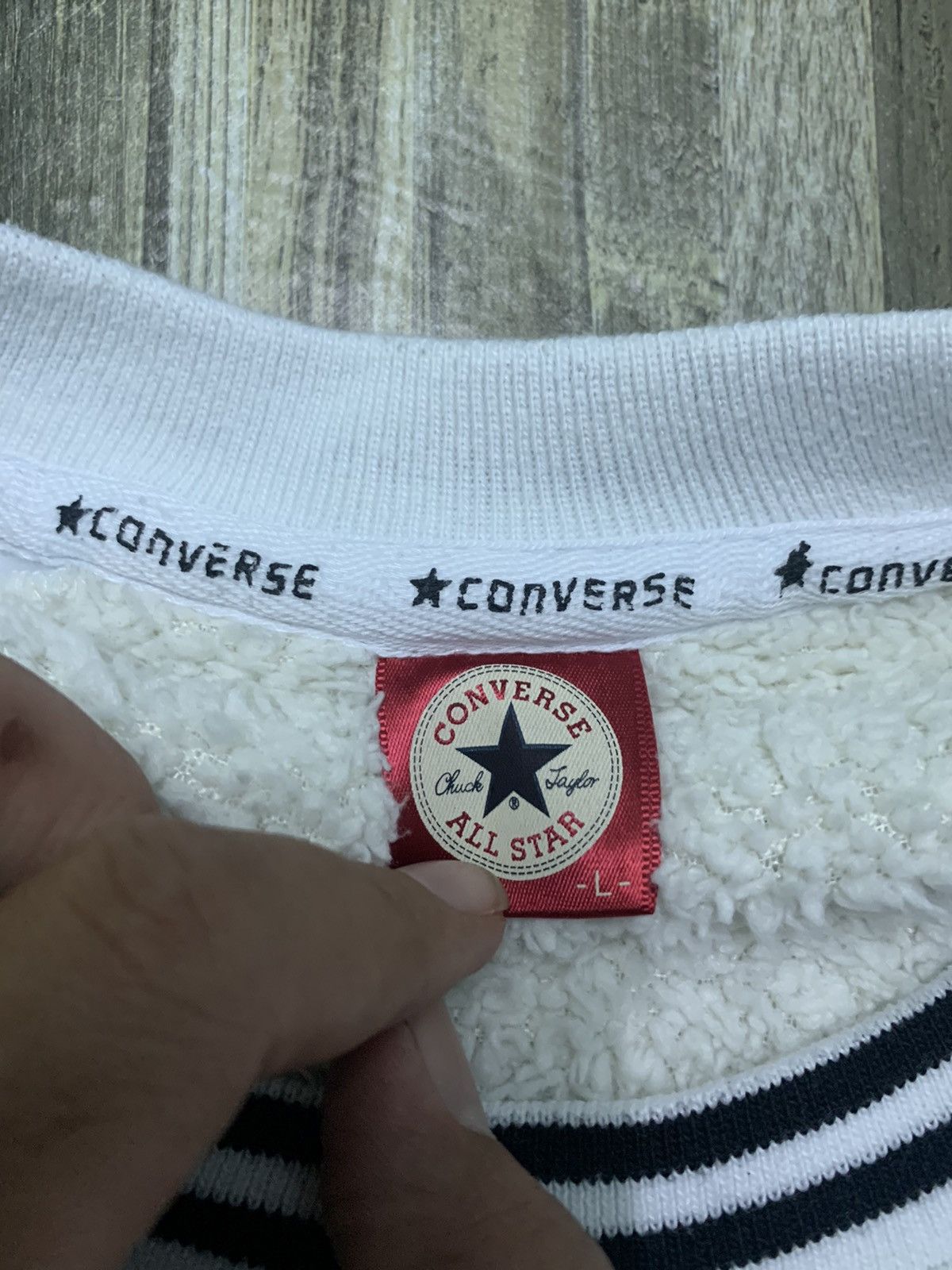 Converse × Vintage Nice Converse Big Logo Spellout Sweatshirt Size US L / EU 52-54 / 3 - 5 Thumbnail