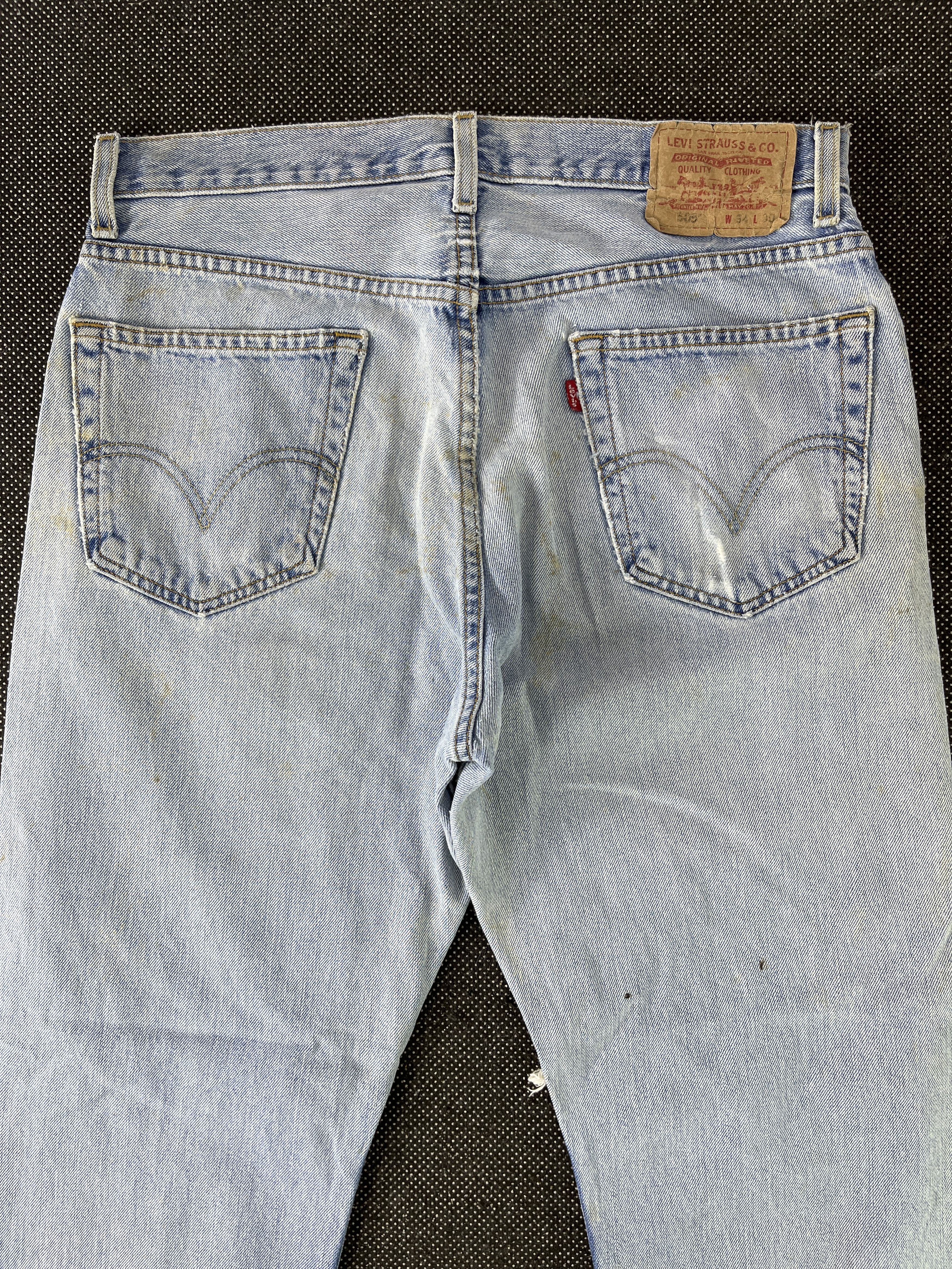 Levi's Vintage Levi’s 505 Thrashed Ripped Jeans - J320 Size US 34 / EU 50 - 4 Thumbnail