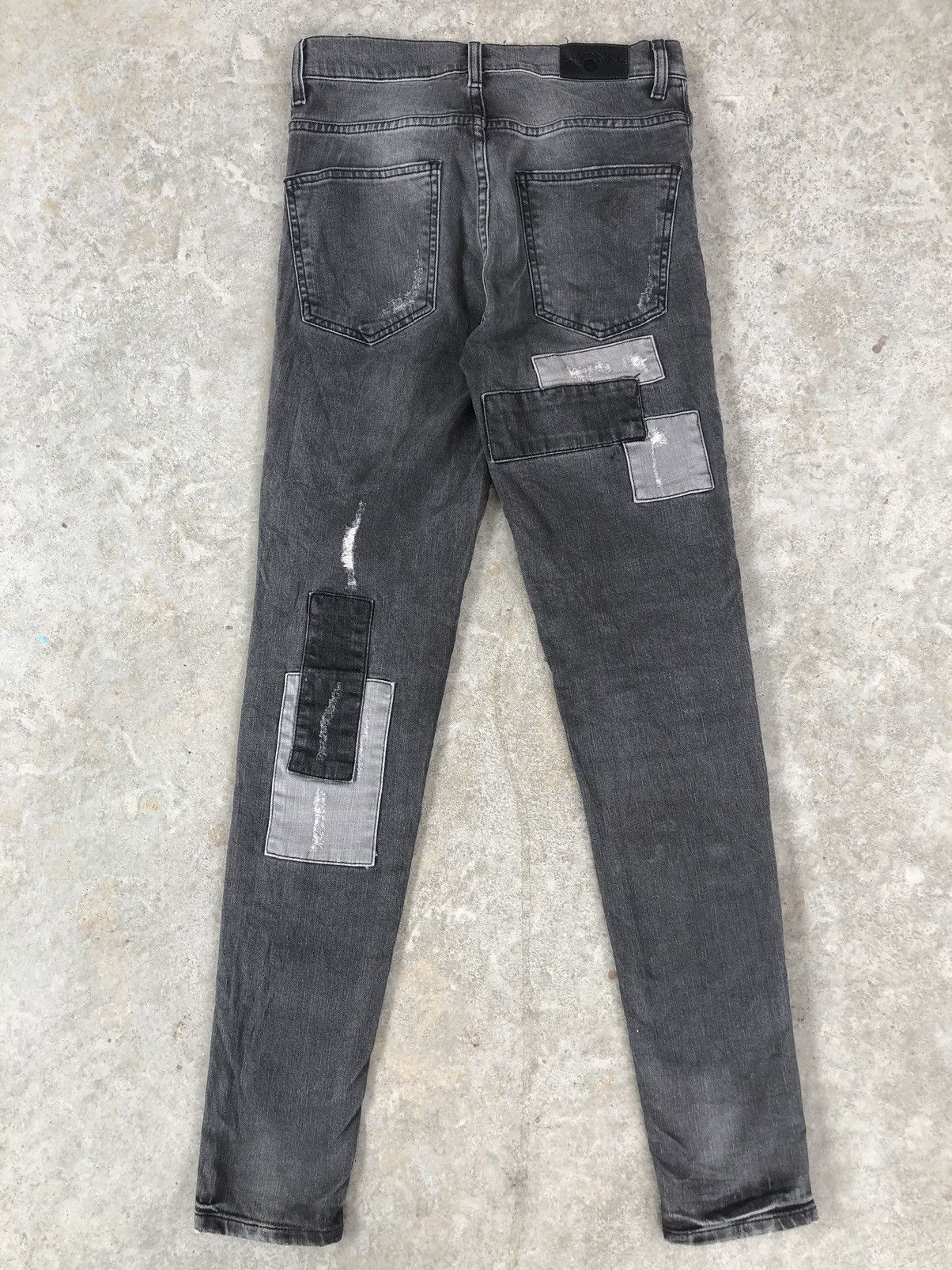 Who Decides War Japanese Monki Skinny Jeans Distressed Jeans Patchwork Denim Size US 29 - 2 Thumbnail