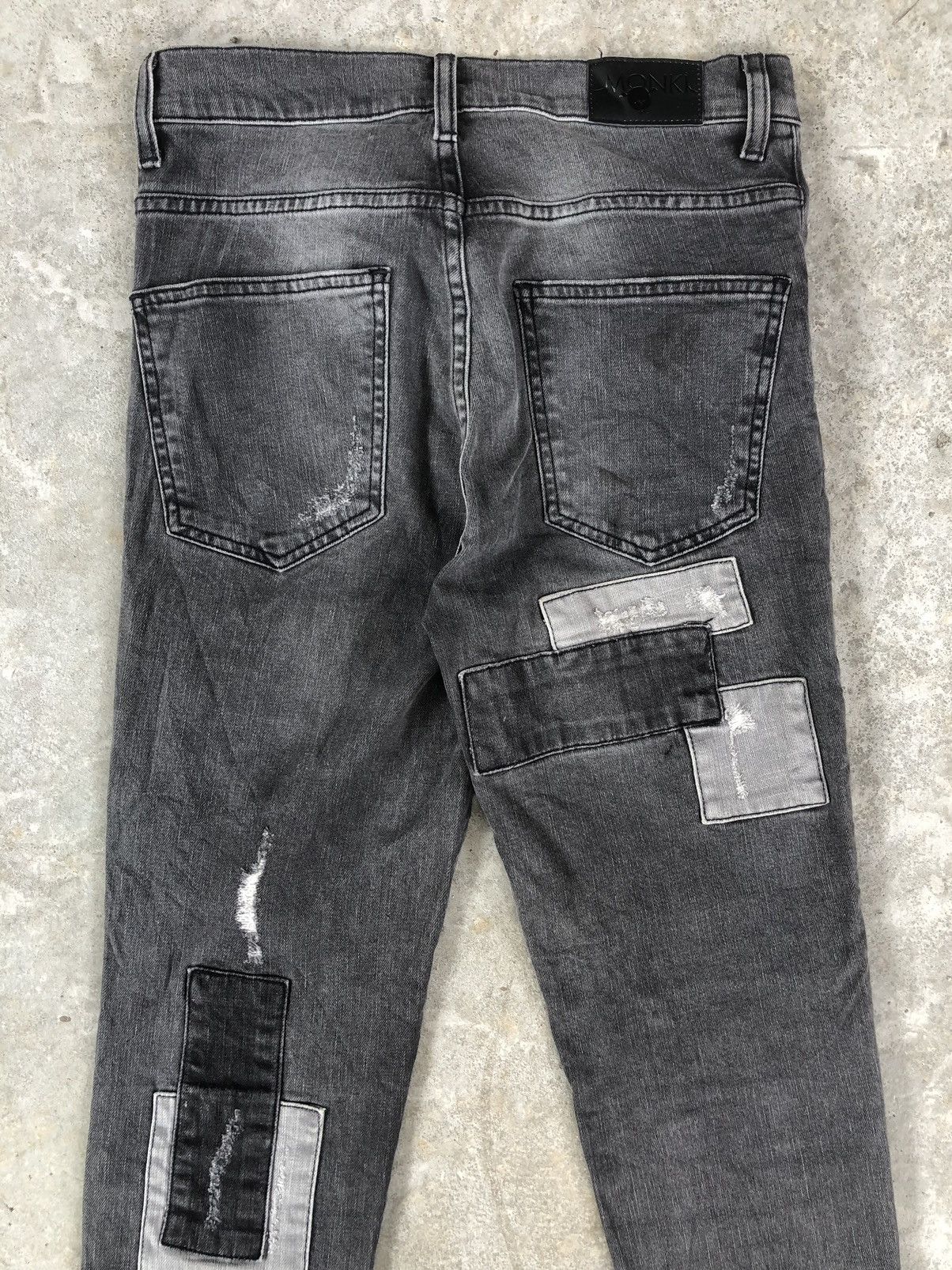 Who Decides War Japanese Monki Skinny Jeans Distressed Jeans Patchwork Denim Size US 29 - 8 Thumbnail