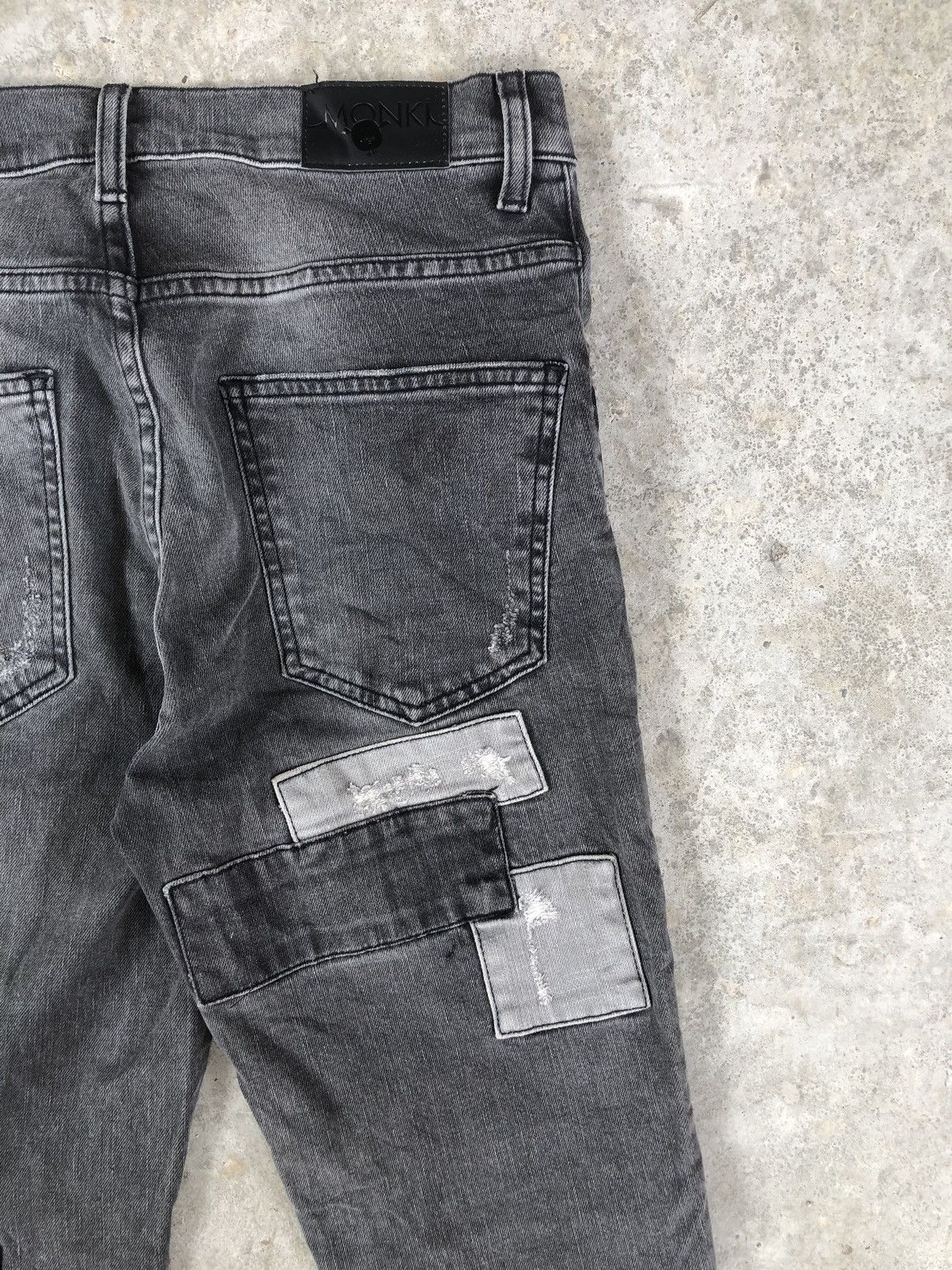 Who Decides War Japanese Monki Skinny Jeans Distressed Jeans Patchwork Denim Size US 29 - 10 Thumbnail