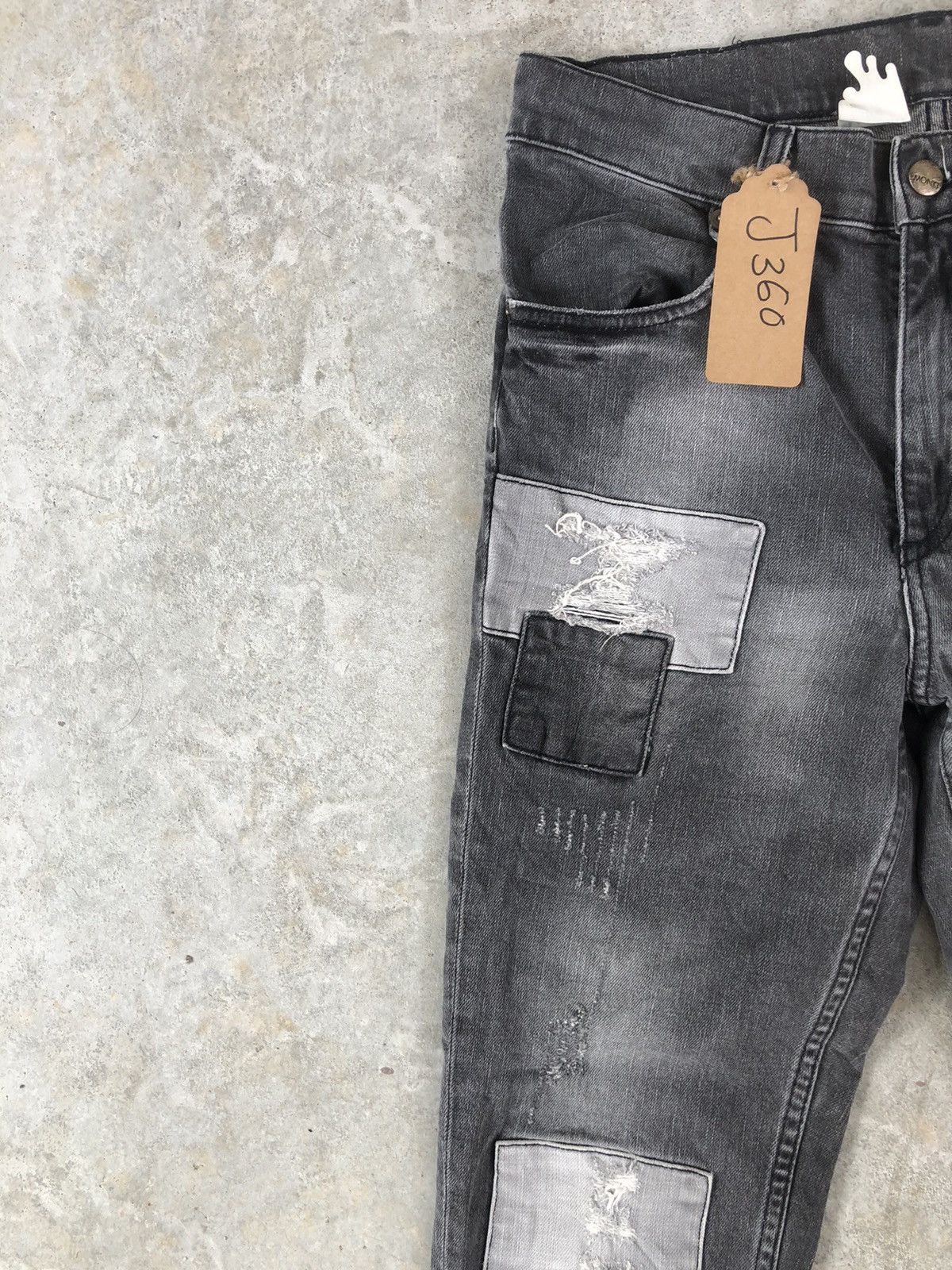 Who Decides War Japanese Monki Skinny Jeans Distressed Jeans Patchwork Denim Size US 29 - 4 Thumbnail