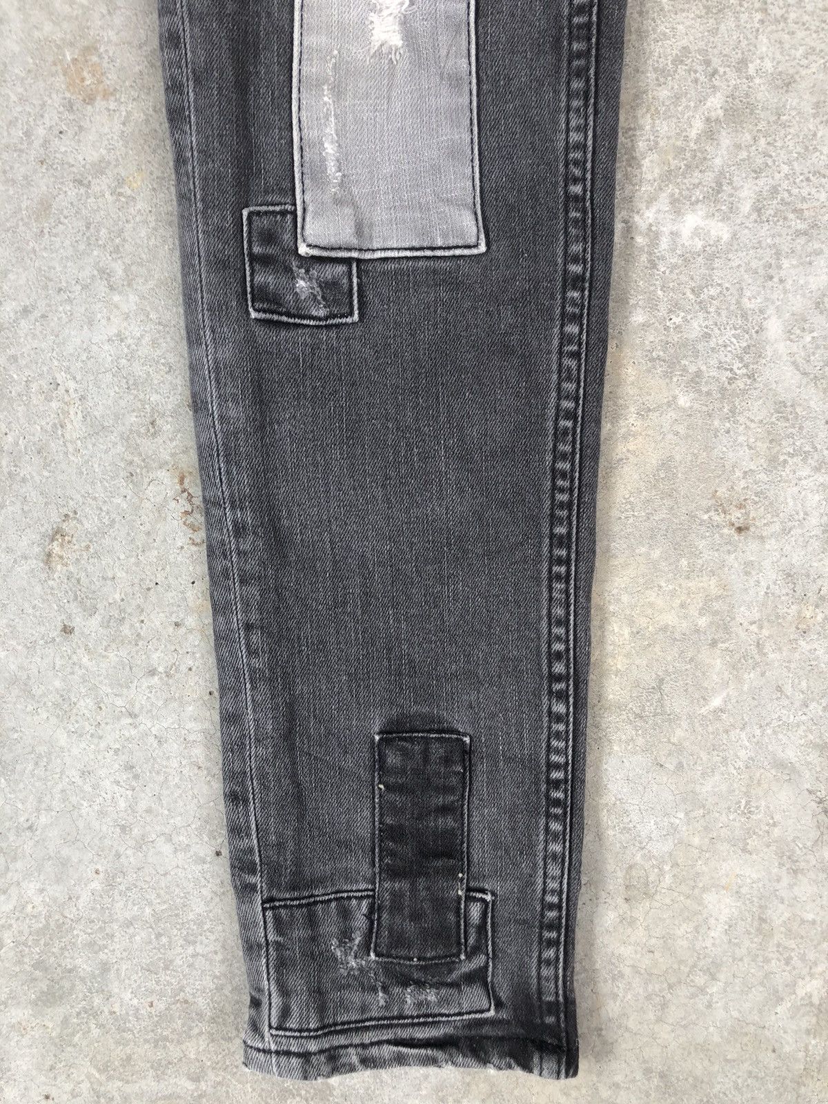 Who Decides War Japanese Monki Skinny Jeans Distressed Jeans Patchwork Denim Size US 29 - 6 Thumbnail