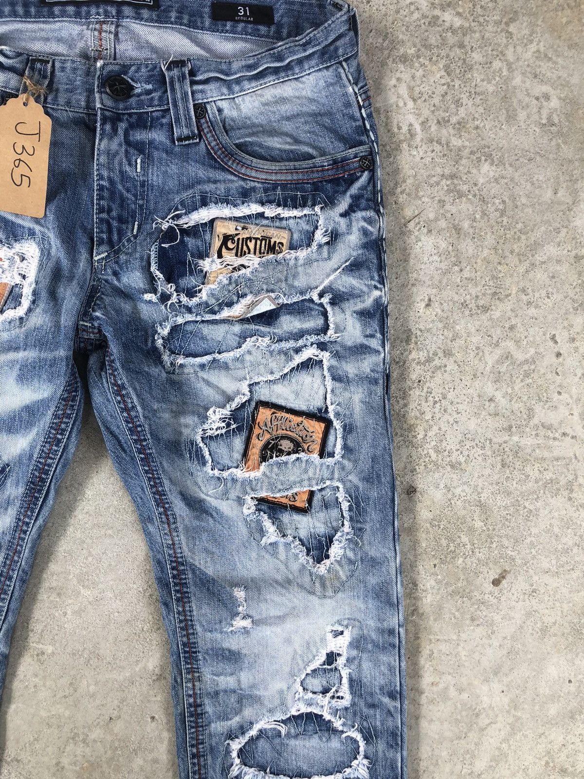 Who Decides War Japanese Affliction Patchwork Jeans Distressed Jeans Size US 33 - 6 Thumbnail