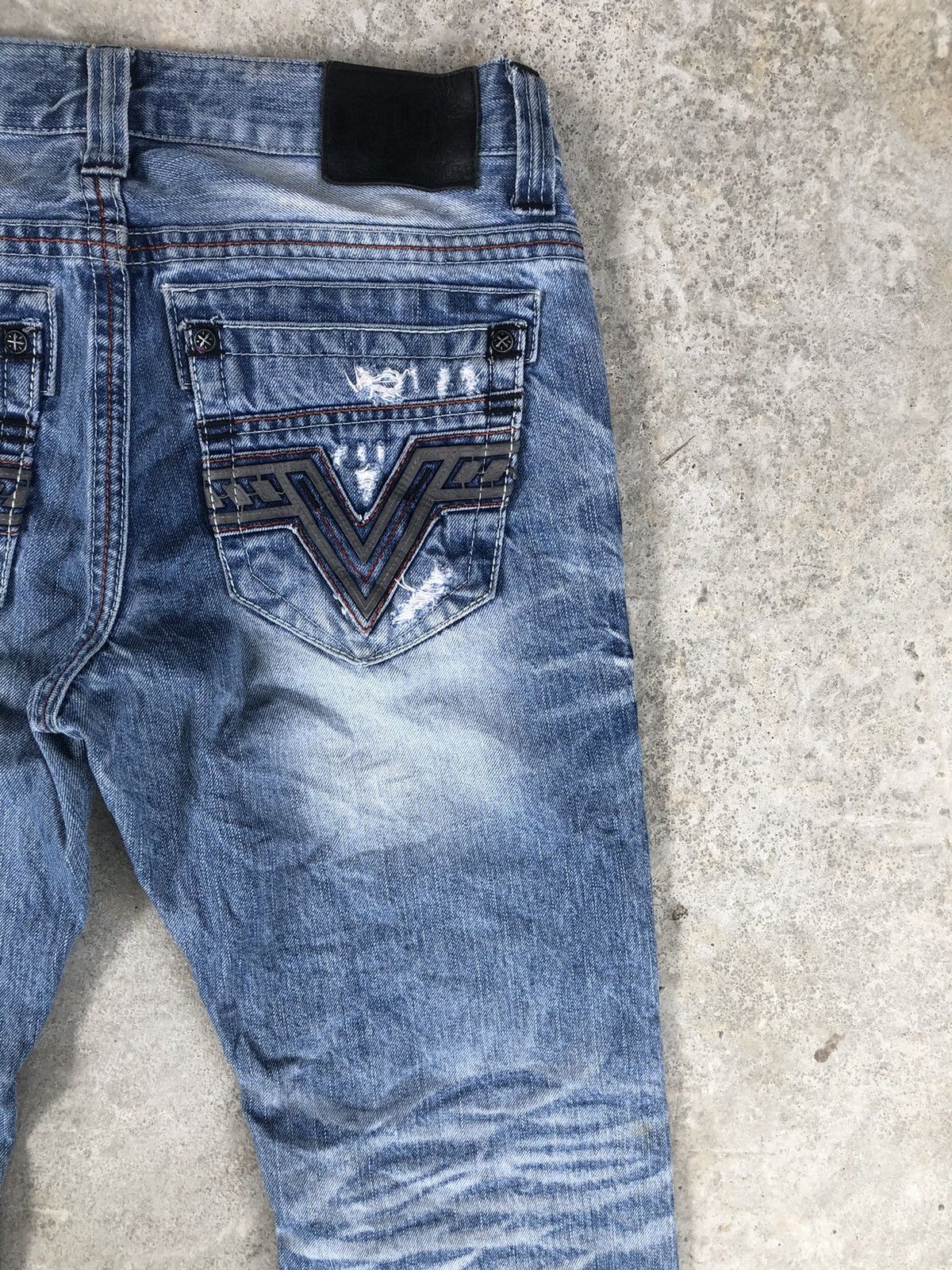 Who Decides War Japanese Affliction Patchwork Jeans Distressed Jeans Size US 33 - 11 Thumbnail