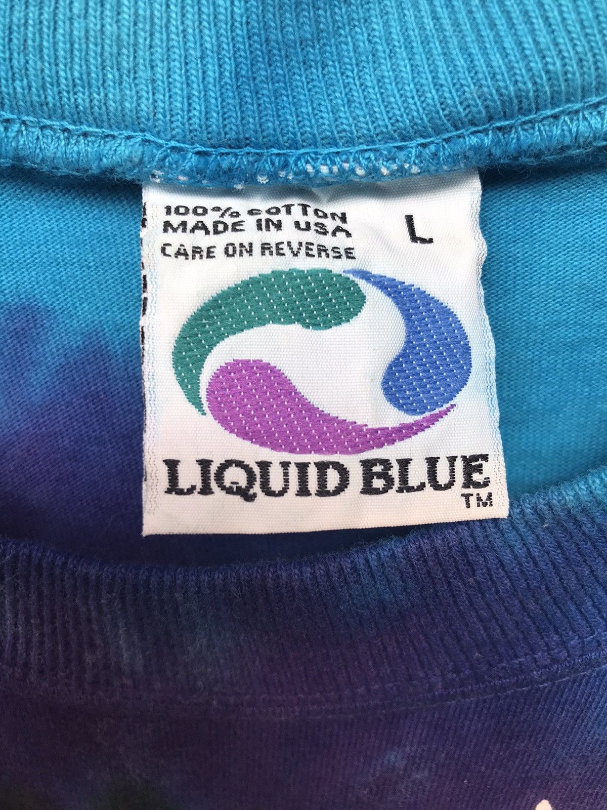 Liquid Blue × Vintage Vintage 90s GRATEFUL DEAD LIQUID BLUE Tie Dye Tee Shirt Size US L / EU 52-54 / 3 - 3 Thumbnail