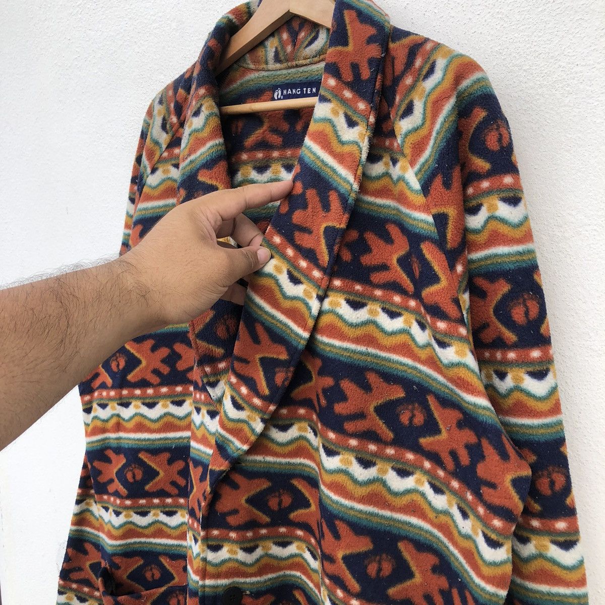 Japanese Brand VINTAGE NAVAJO EZTIC DESIGN HANG TEN DOUBLE BREAST JACKET Size US L / EU 52-54 / 3 - 6 Thumbnail