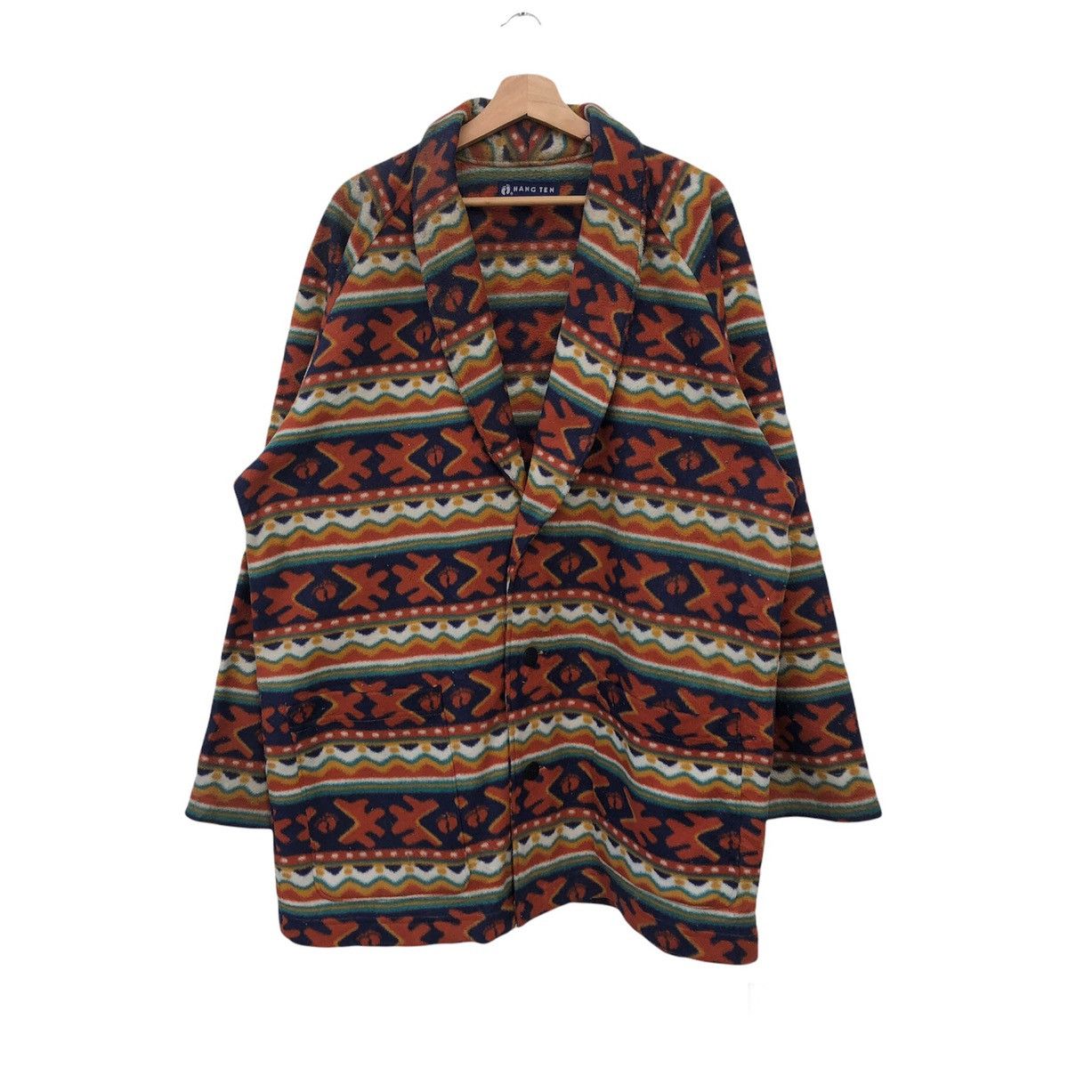 Japanese Brand VINTAGE NAVAJO EZTIC DESIGN HANG TEN DOUBLE BREAST JACKET Size US L / EU 52-54 / 3 - 1 Thumbnail