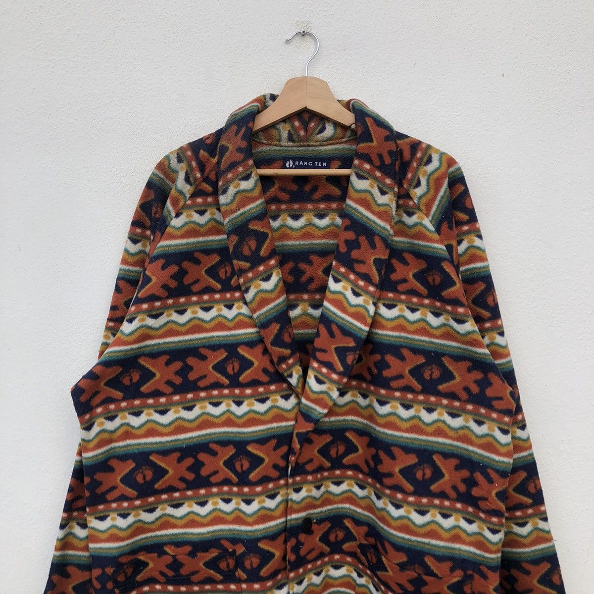 Japanese Brand VINTAGE NAVAJO EZTIC DESIGN HANG TEN DOUBLE BREAST JACKET Size US L / EU 52-54 / 3 - 3 Thumbnail