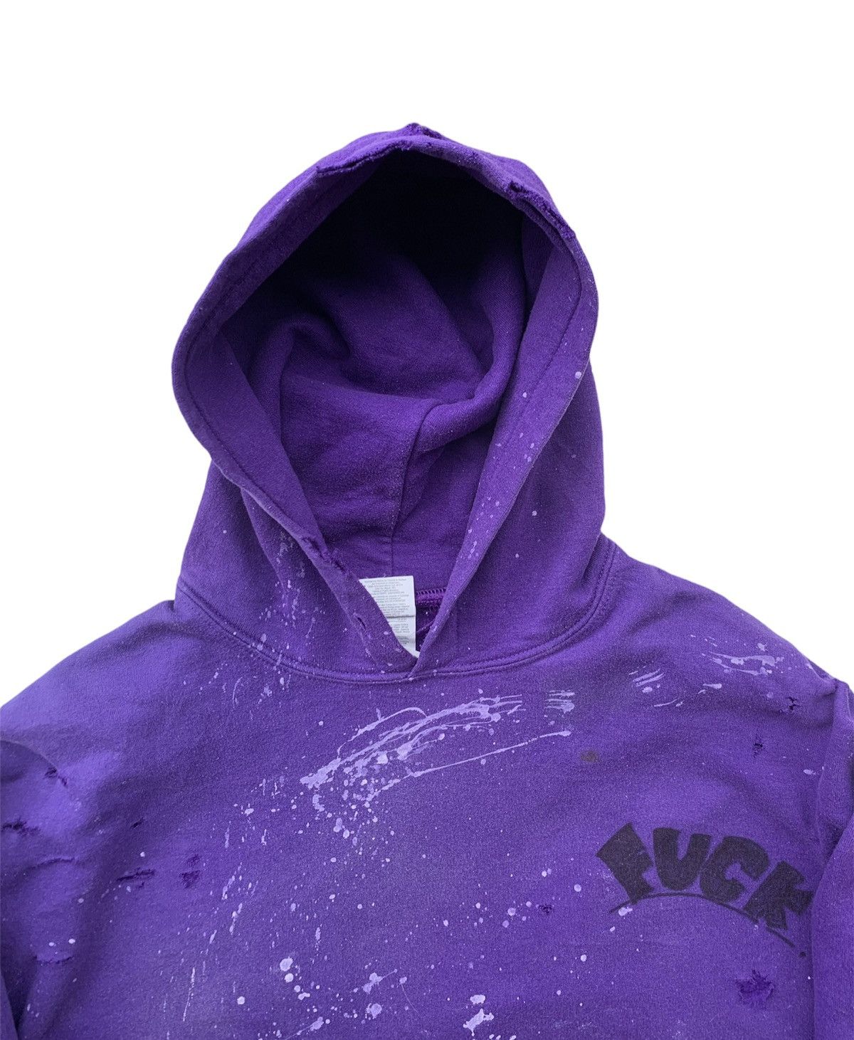 Vintage Vintage THRASHED FUCK Paint Splatter Purple Hoodie Size US M / EU 48-50 / 2 - 4 Thumbnail