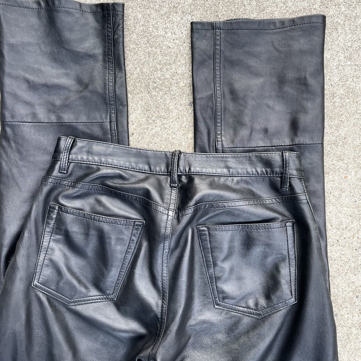 本人期1998年製【HELMUT LANG】 leather pants helmut lang ヘルムートラング本人期レザーjeans 1998