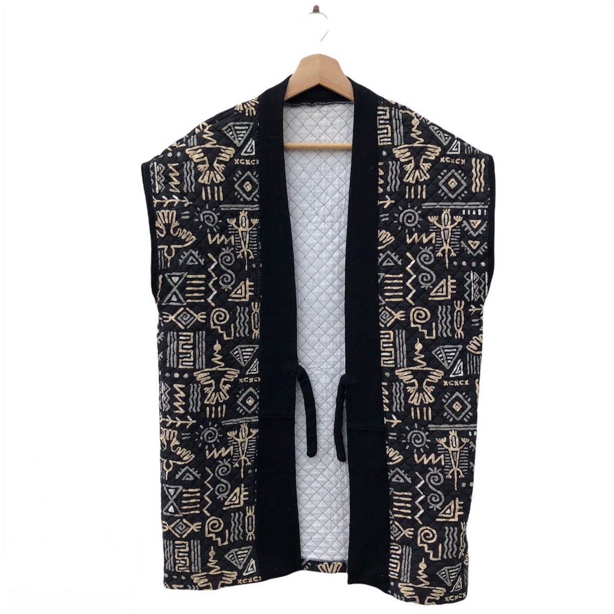 JAPANESE TRADITIONAL VEST NICE AND RARE DESIGN FULL PRINT