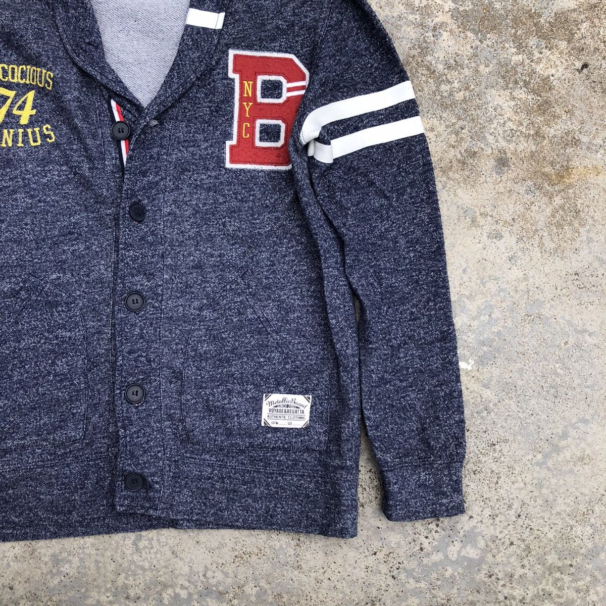 Japanese Brand LIGHT CARDIGAN RARE DESIGN METALLICBOARD YOYAGE & REGATTA Size US S / EU 44-46 / 1 - 3 Thumbnail