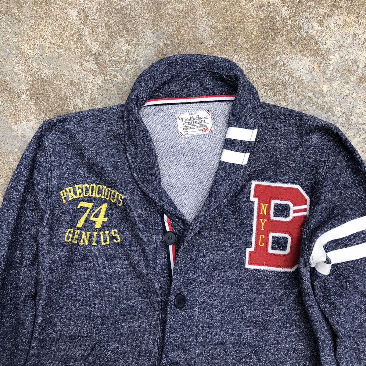 Japanese Brand LIGHT CARDIGAN RARE DESIGN METALLICBOARD YOYAGE & REGATTA Size US S / EU 44-46 / 1 - 4 Thumbnail