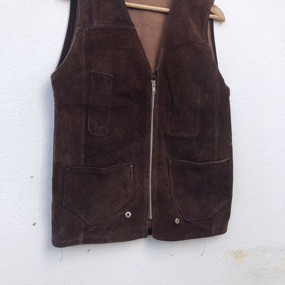 Japanese Brand VINTAGE LEATHER GENUINE VEST MULTI POCKET Size US M / EU 48-50 / 2 - 8 Thumbnail