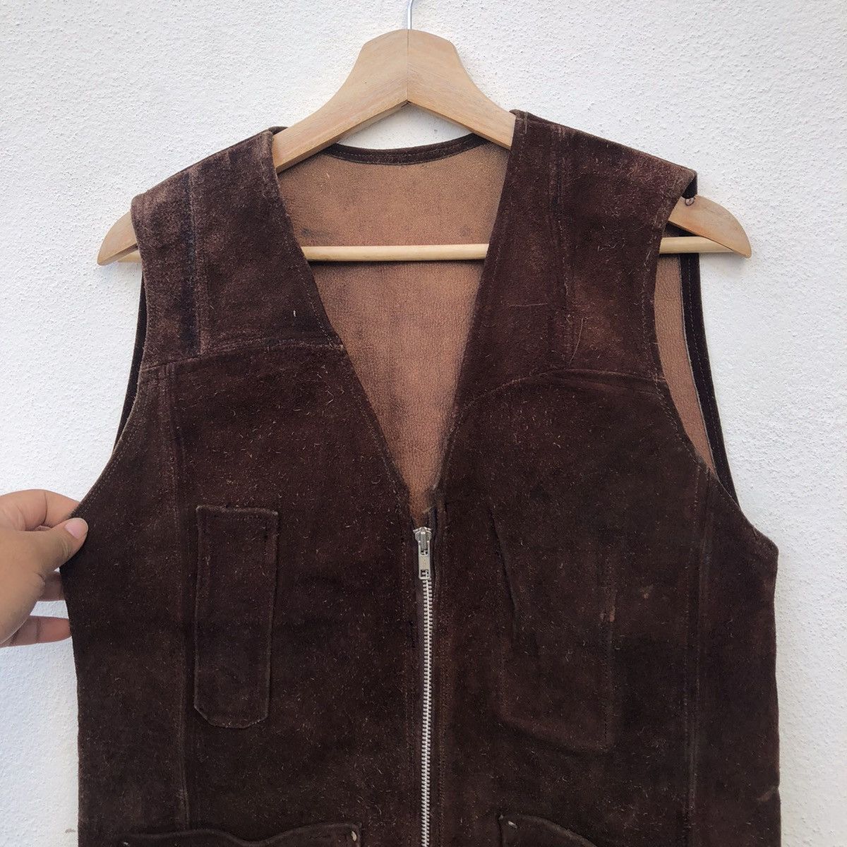 Japanese Brand VINTAGE LEATHER GENUINE VEST MULTI POCKET Size US M / EU 48-50 / 2 - 4 Thumbnail