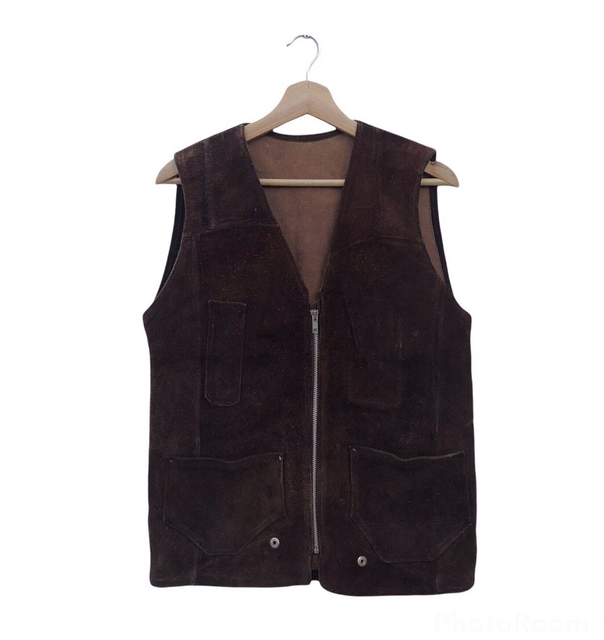 Japanese Brand VINTAGE LEATHER GENUINE VEST MULTI POCKET Size US M / EU 48-50 / 2 - 1 Thumbnail