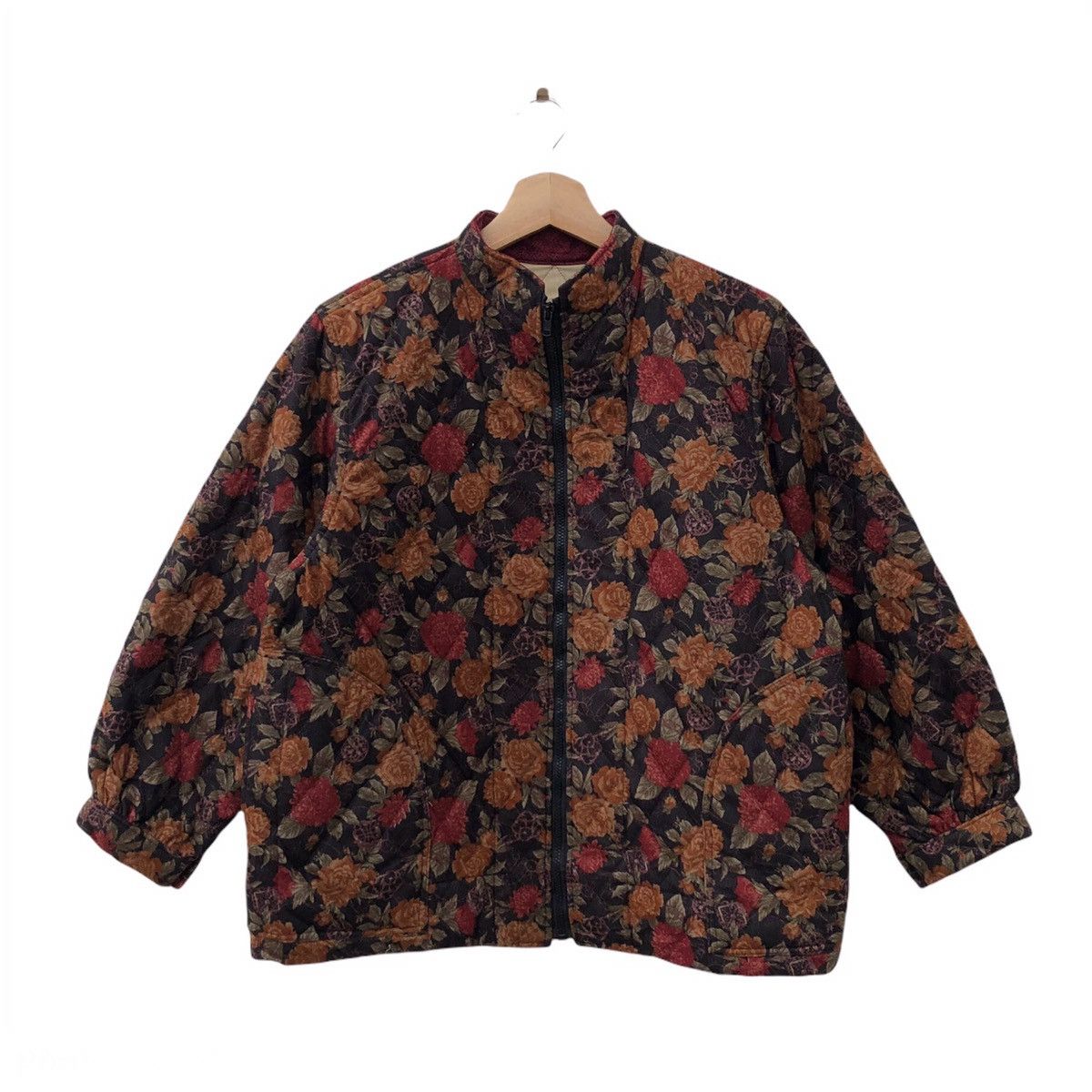 Japanese Brand VINTAGE ZIPPER JACKET FLORALFLOWER FULL PRINT BOMBER JACKET Size US M / EU 48-50 / 2 - 1 Thumbnail