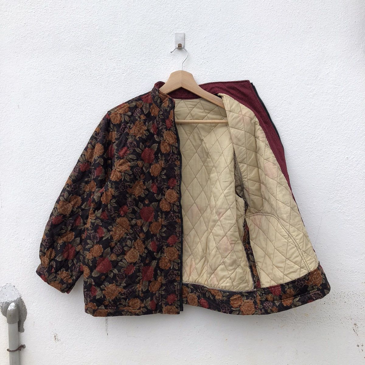 Japanese Brand VINTAGE ZIPPER JACKET FLORALFLOWER FULL PRINT BOMBER JACKET Size US M / EU 48-50 / 2 - 7 Thumbnail