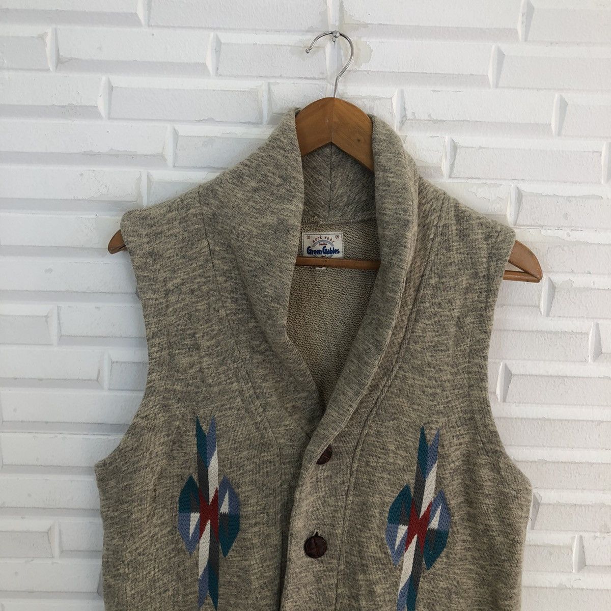 Japanese Brand VINTAGE WORK WEAR GREEN GABLES VEST NAVAJO DESIGN Size US M / EU 48-50 / 2 - 3 Thumbnail