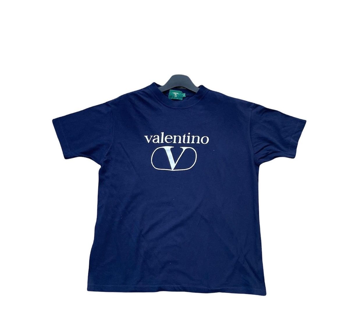 Designer Vintage Valentino Spellout Logo Tshirt Size US XL / EU 56 / 4 - 1 Thumbnail