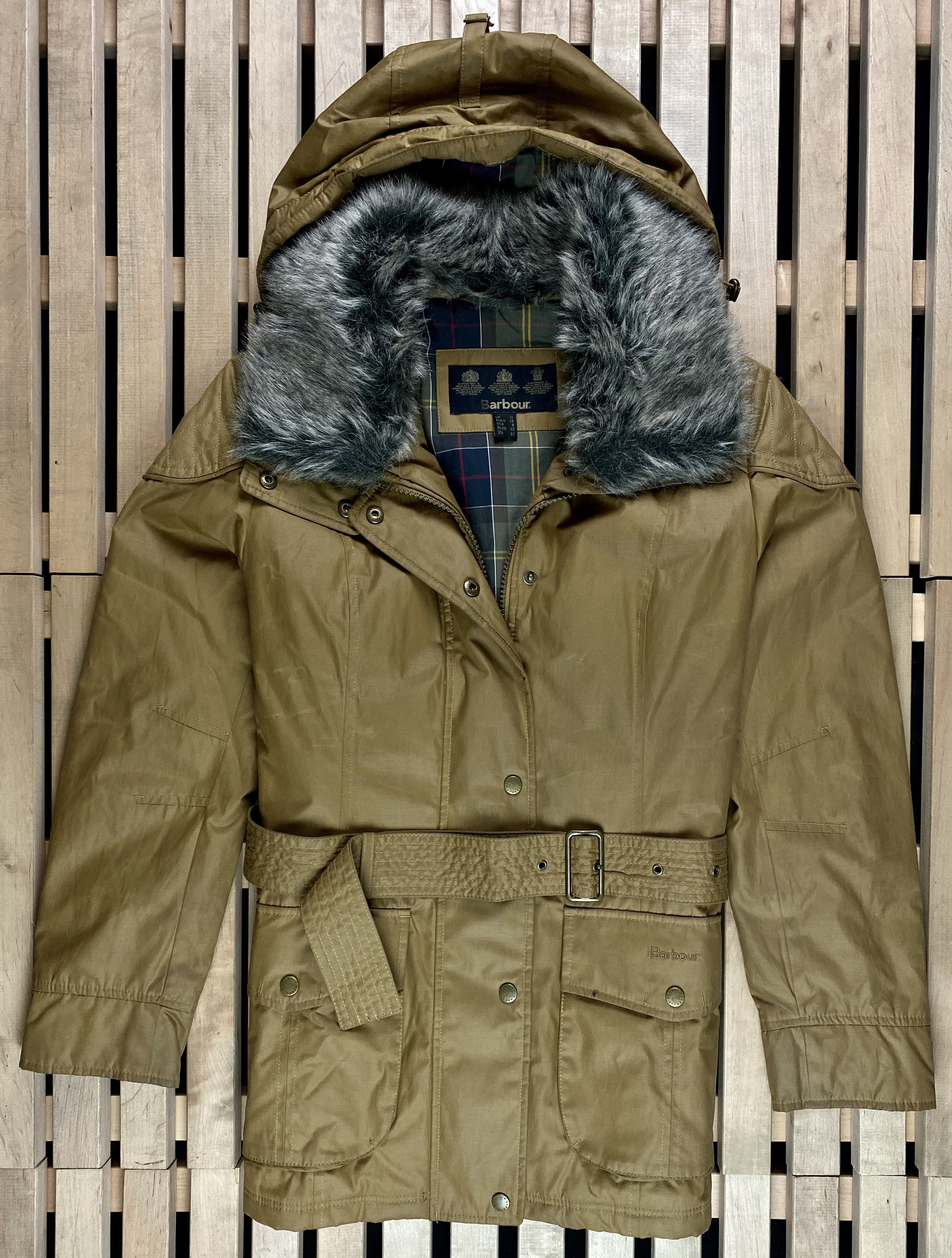 Womens Parka Smu Outlaw Jacket Barbour Waterproow Size Uk 12