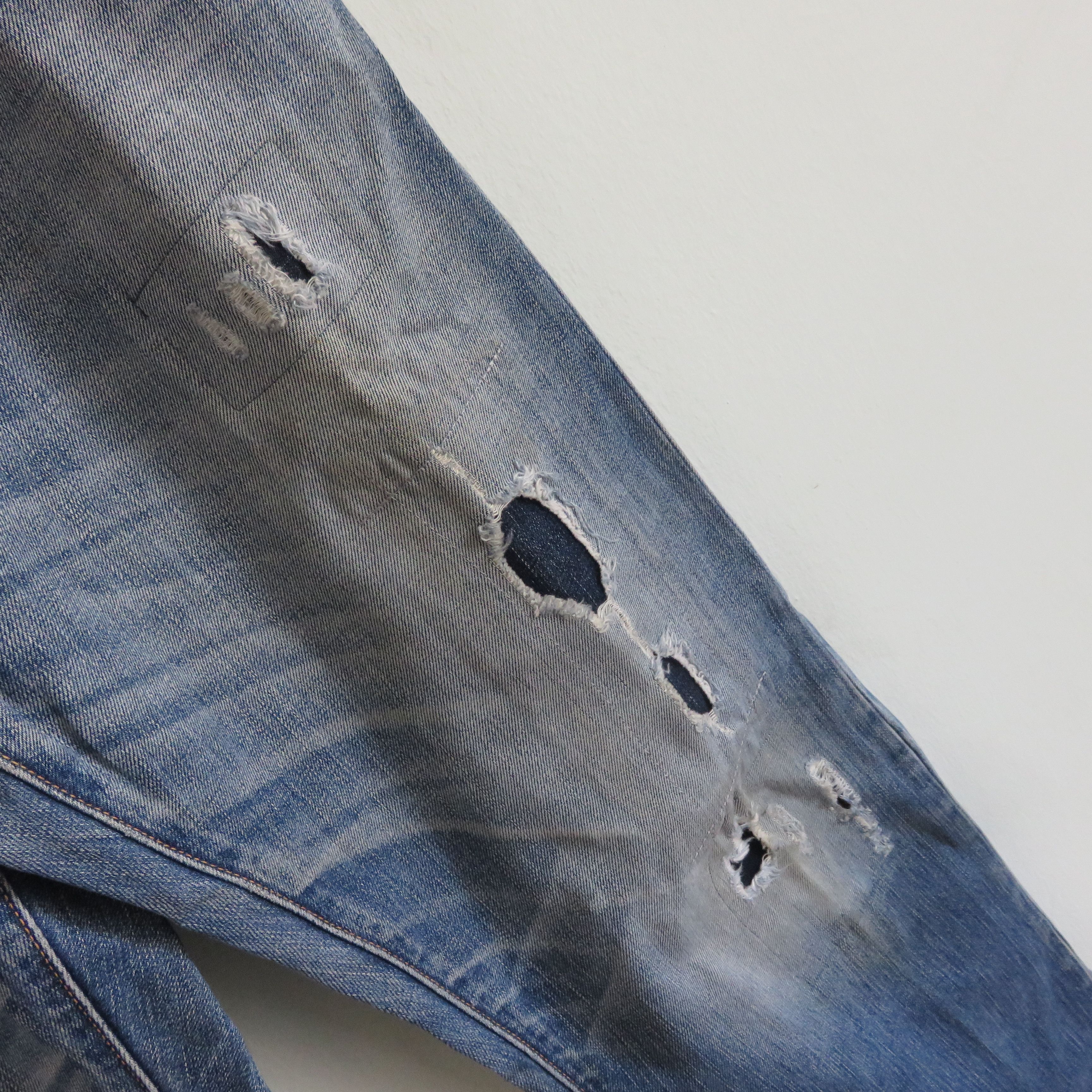 Levi's × Vintage Vintage Levi's Patchwork Custom Ripped Jeans Size US 34 / EU 50 - 5 Thumbnail