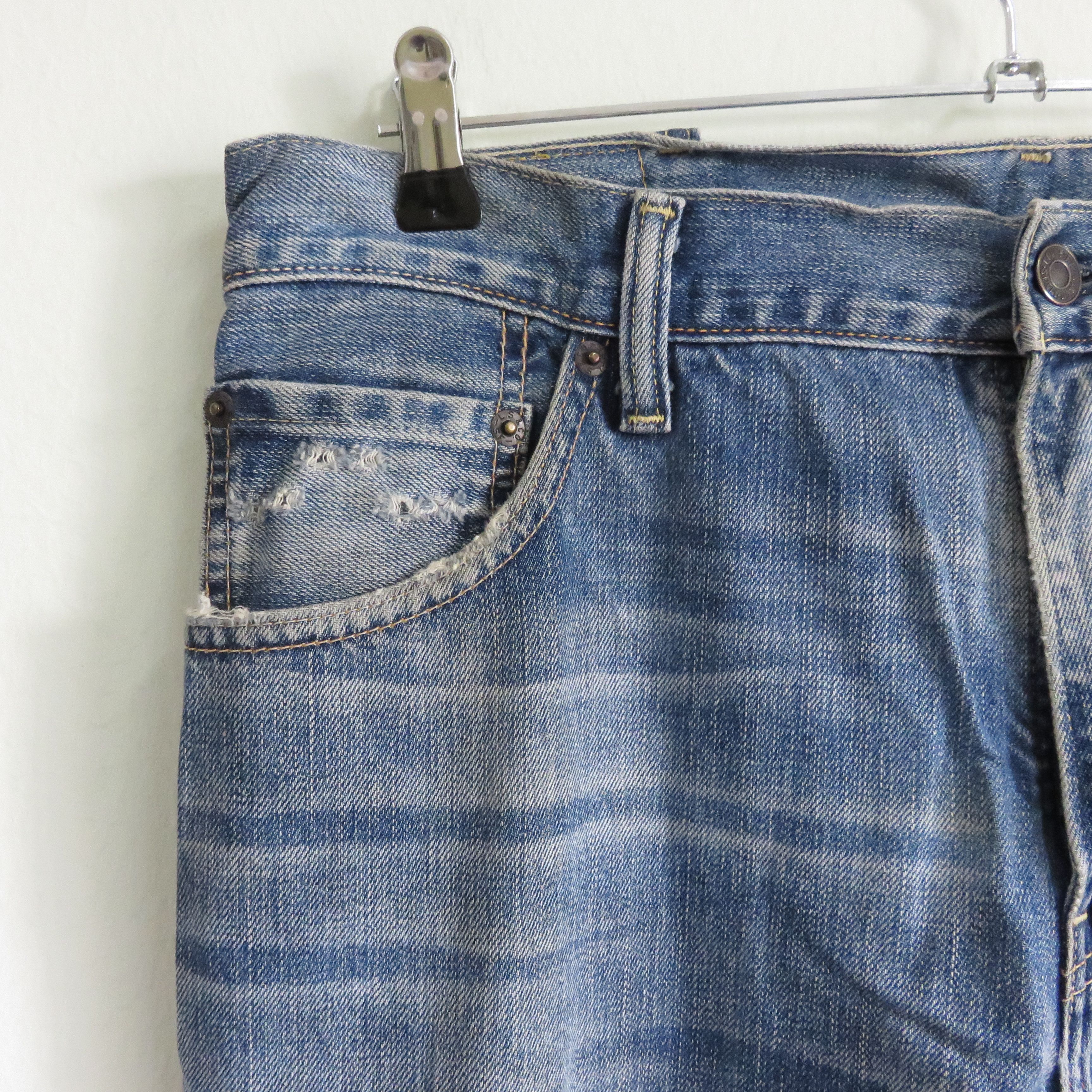 Levi's × Vintage Vintage Levi's Patchwork Custom Ripped Jeans Size US 34 / EU 50 - 3 Thumbnail