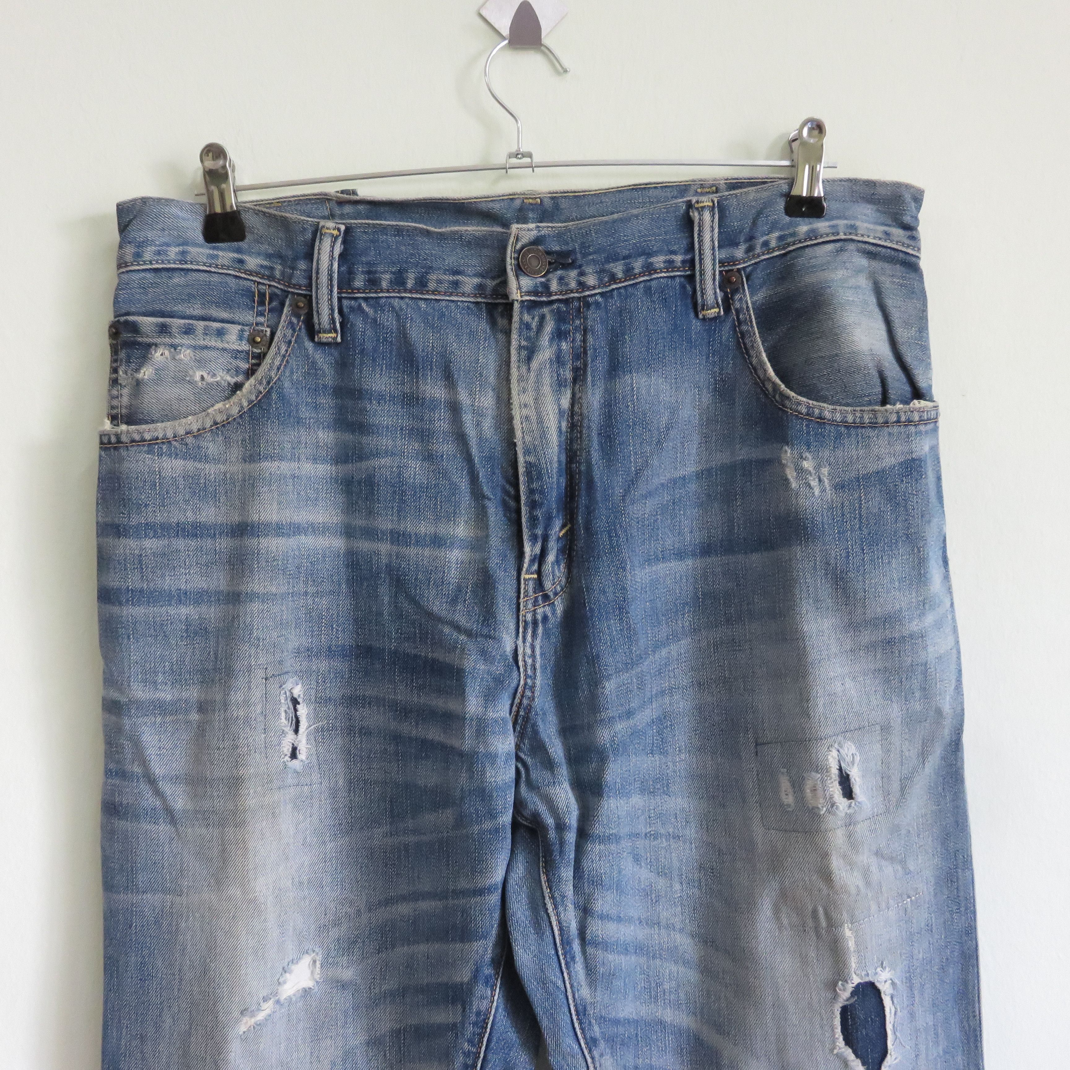 Levi's × Vintage Vintage Levi's Patchwork Custom Ripped Jeans Size US 34 / EU 50 - 2 Thumbnail
