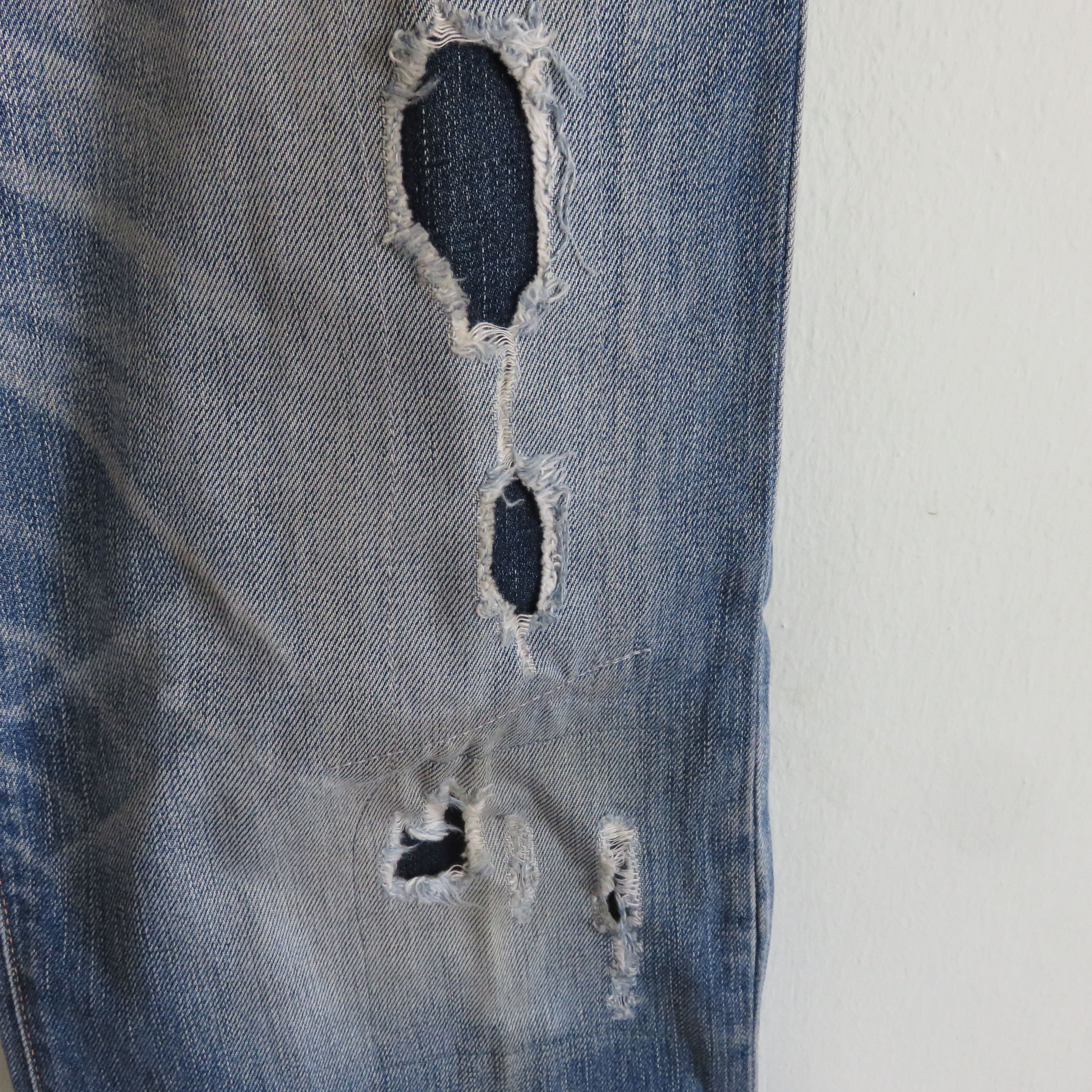 Levi's × Vintage Vintage Levi's Patchwork Custom Ripped Jeans Size US 34 / EU 50 - 6 Thumbnail