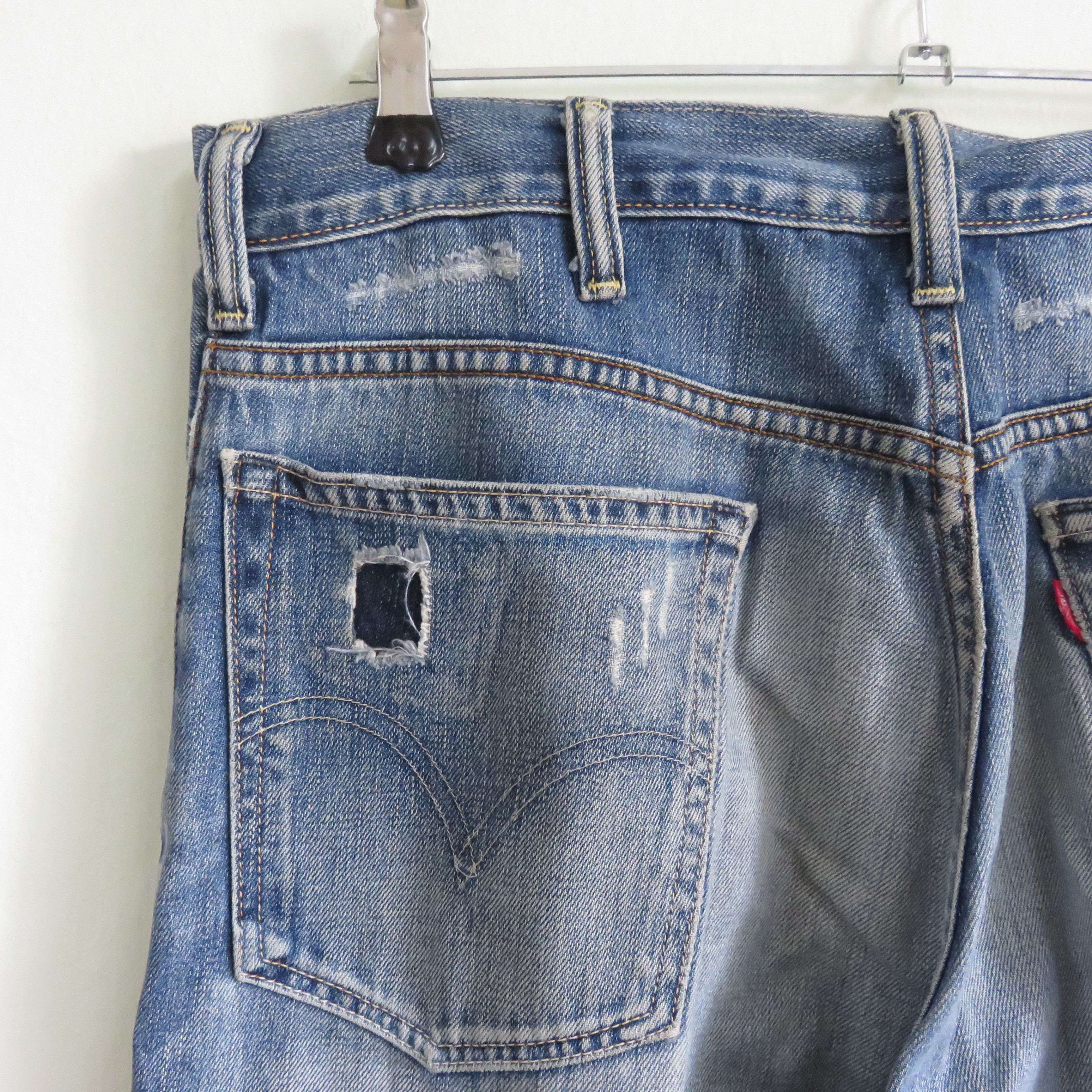 Levi's × Vintage Vintage Levi's Patchwork Custom Ripped Jeans Size US 34 / EU 50 - 8 Thumbnail