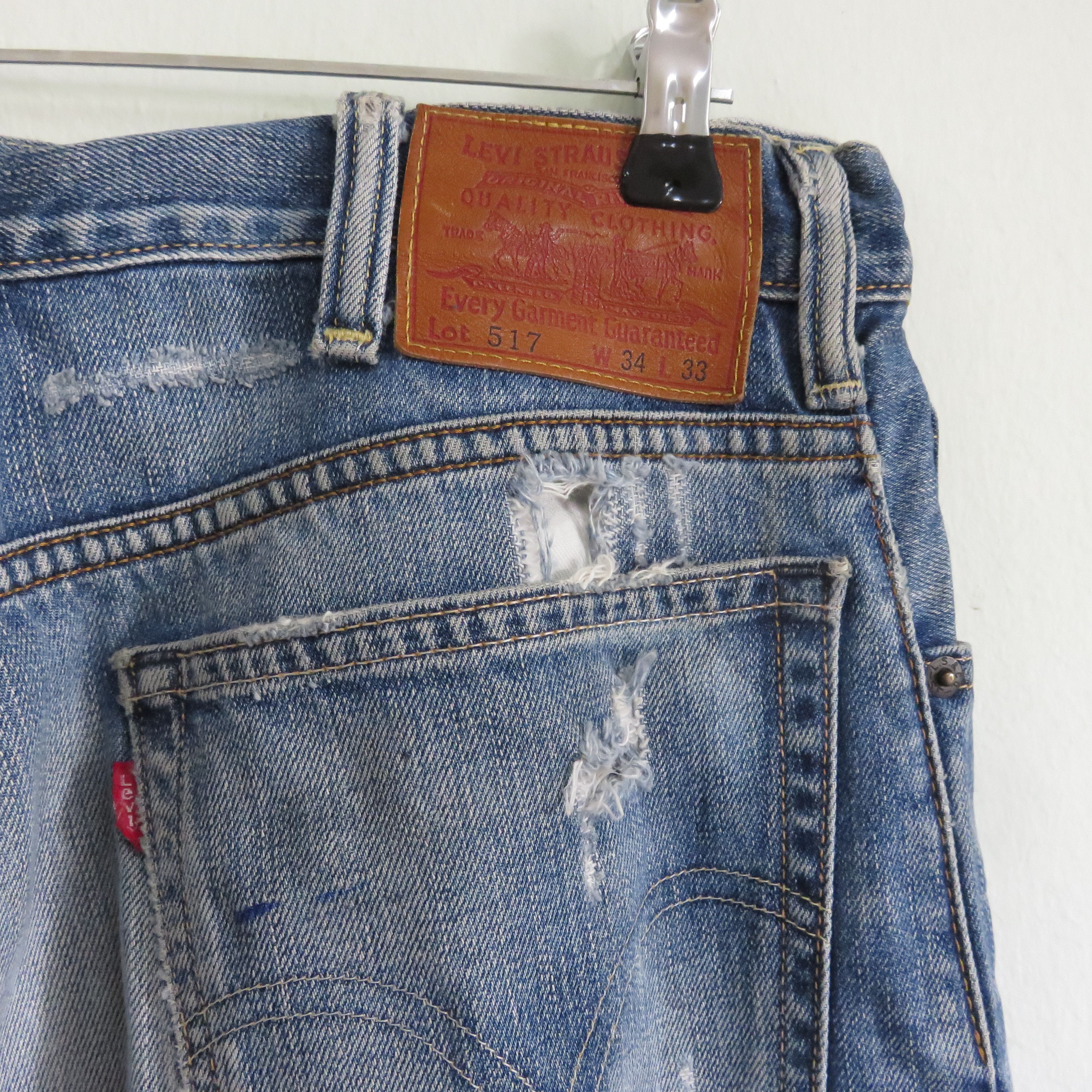 Levi's × Vintage Vintage Levi's Patchwork Custom Ripped Jeans Size US 34 / EU 50 - 7 Thumbnail