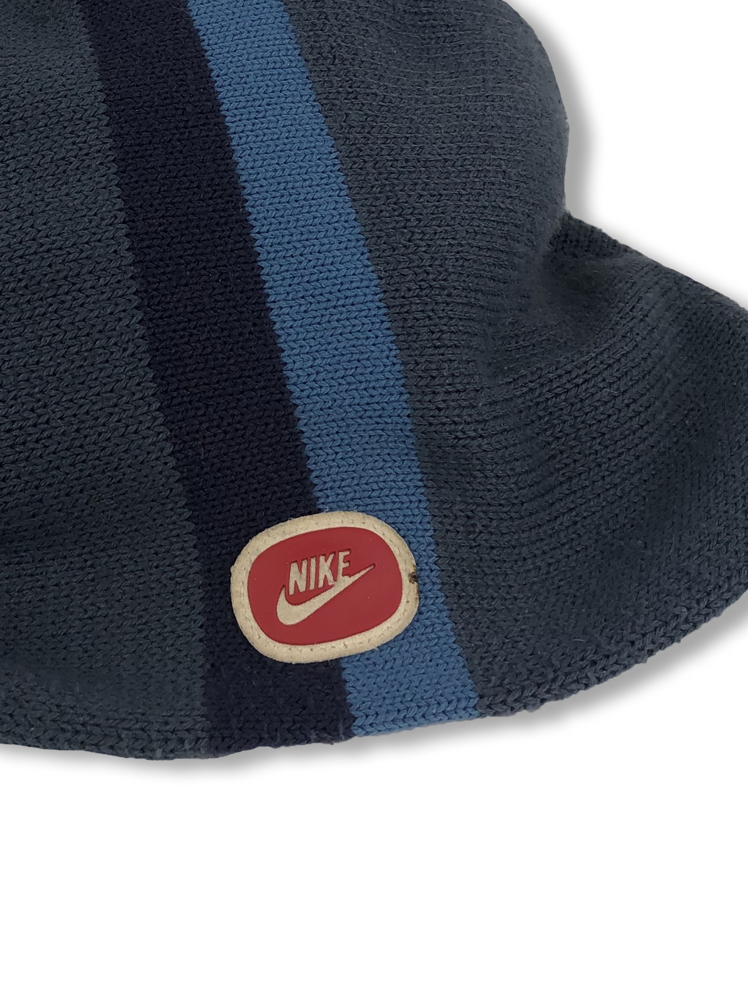 Nike 90s Vintage NIKE Blue Beanie M116 Size ONE SIZE - 2 Thumbnail